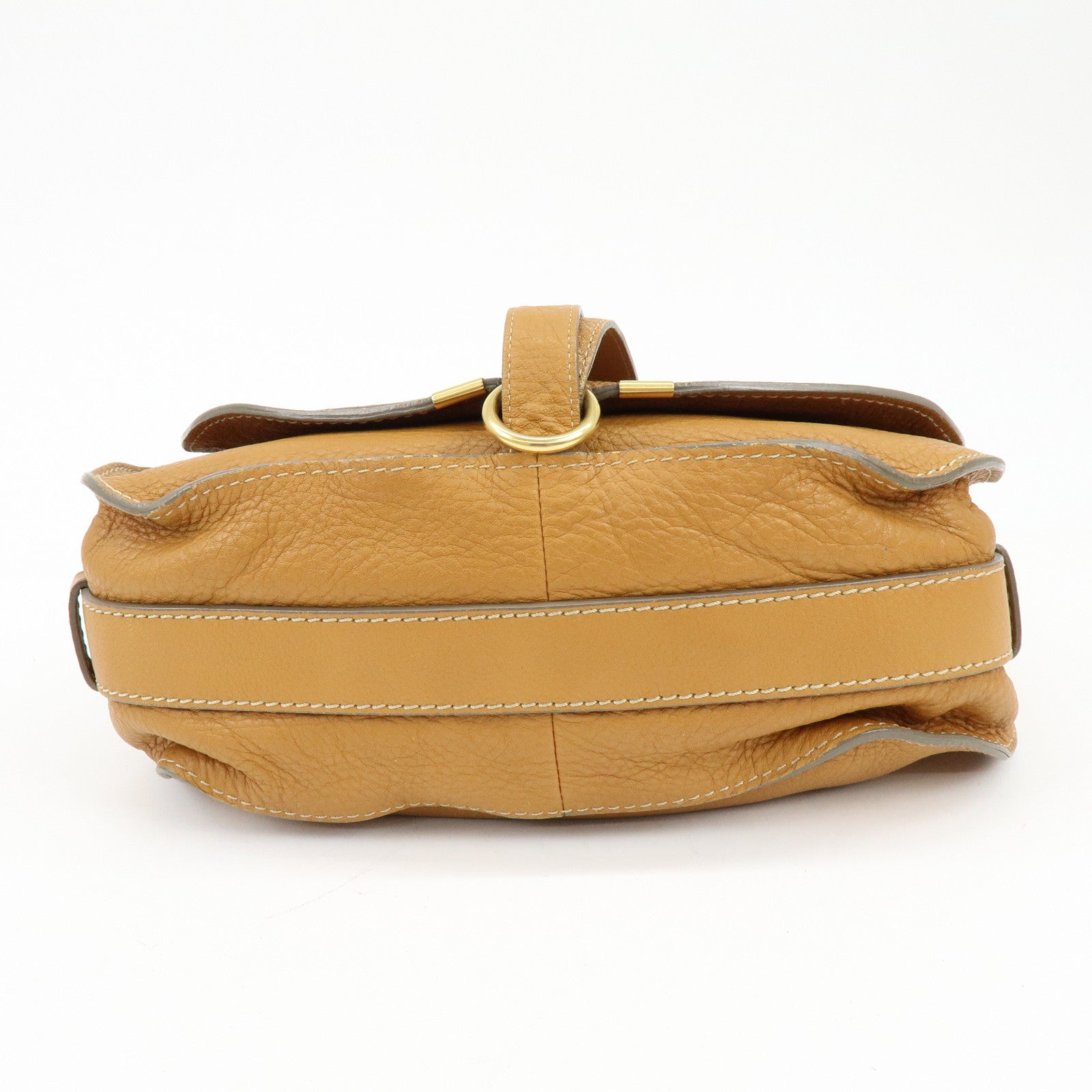 Chloe Marcie Leather Shoulder Bag Saddle Bag Crossbody Bag Brown