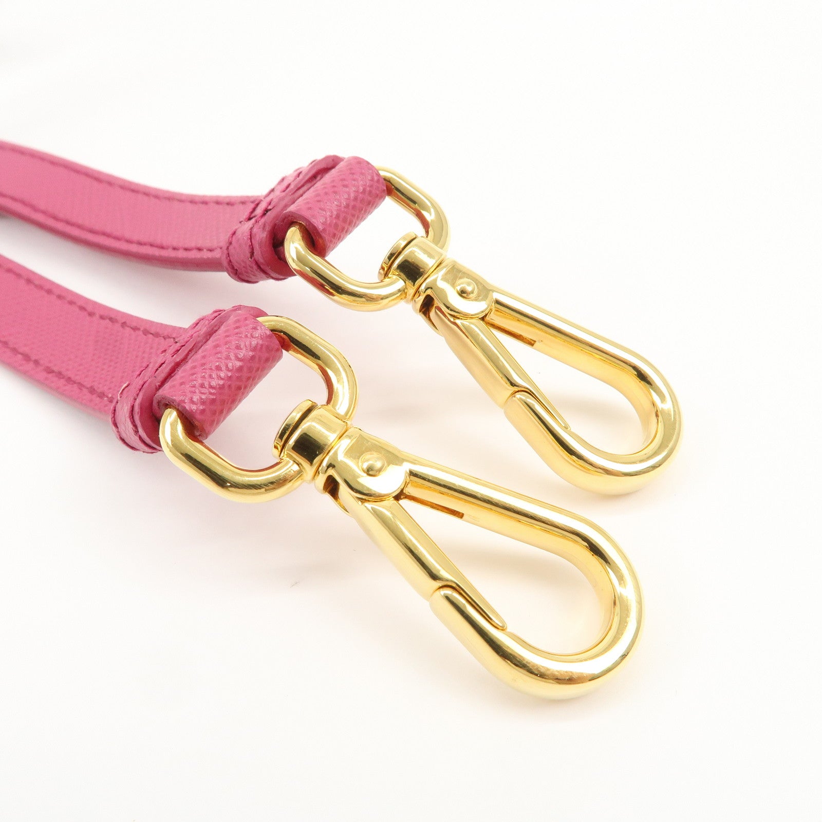 PRADA Logo Saffiano Leather Shoulder Strap Pink