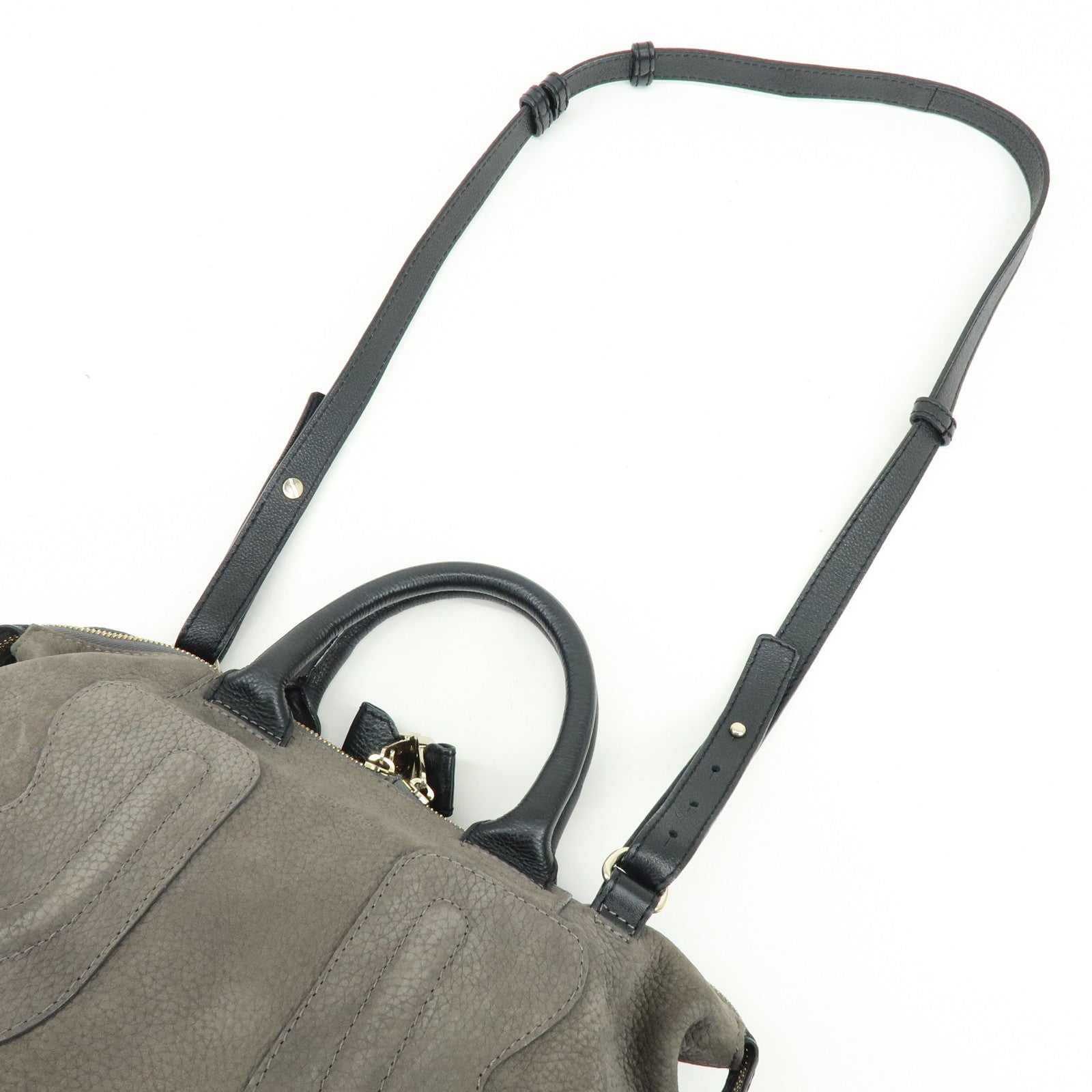 Chloe See By Chloe Suede Leather 2Way Shoulder Bag Hand Bag Gray