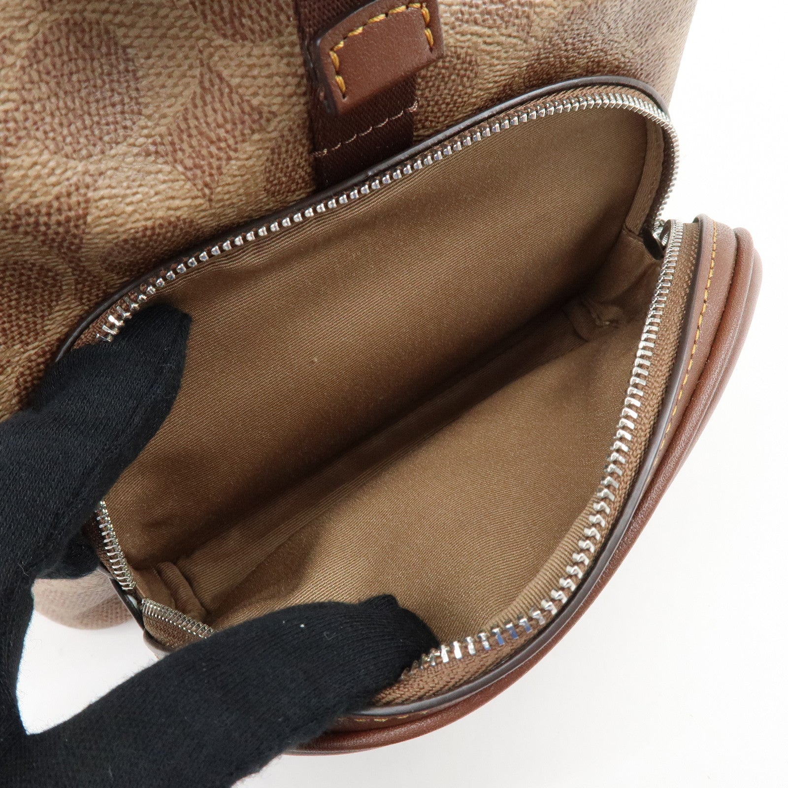 COACH Signature PVC Leather Backpack Rucksack Brown