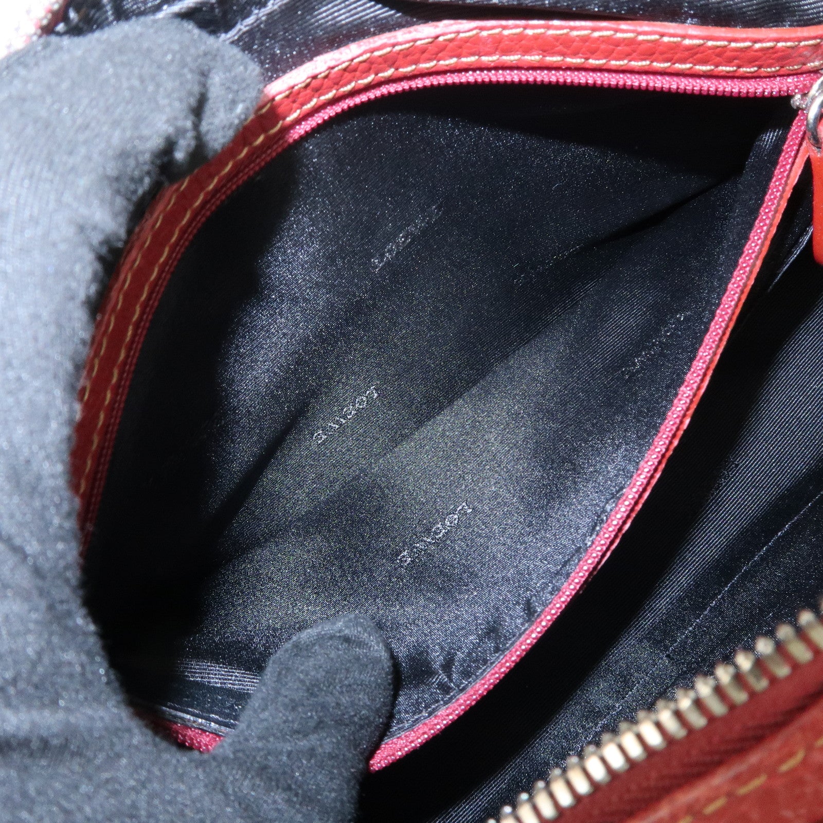 LOEWE Senda Leather Shoulder Bag Hand Bag Red