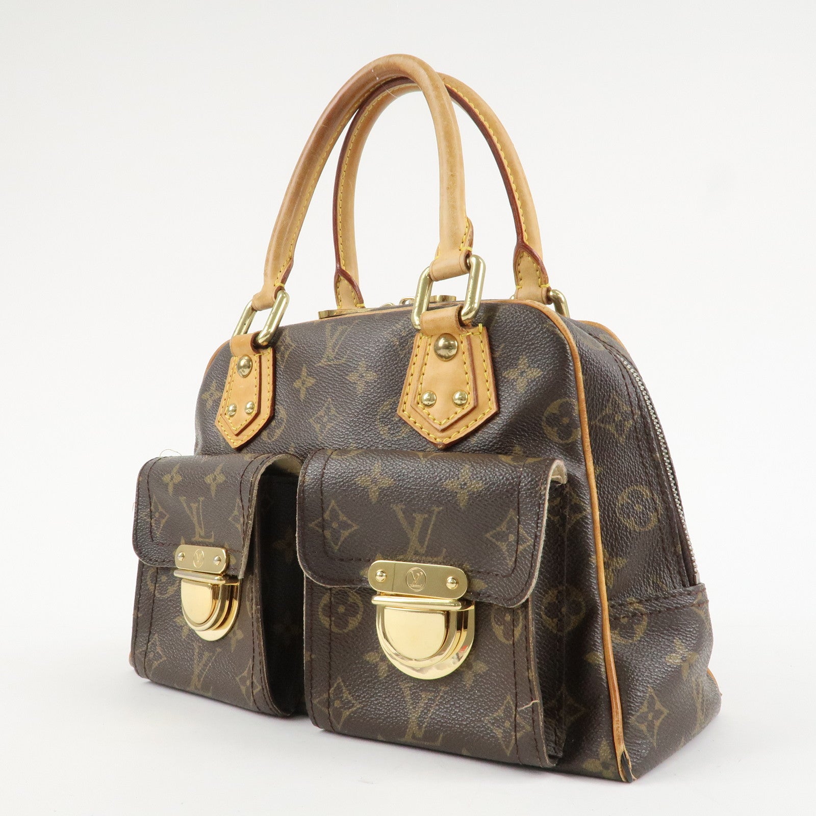 Louis Vuitton Monogram Manhattan PM Hand Bag Brown M40026 Used