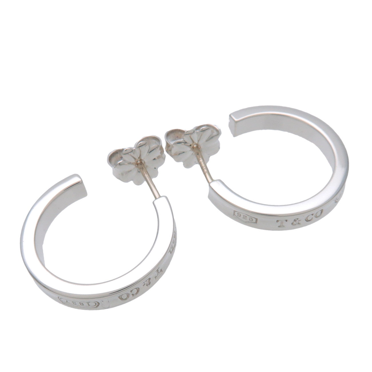 Tiffany & Co 1837 Narrow Hoop Small Earrings SV925 Silver