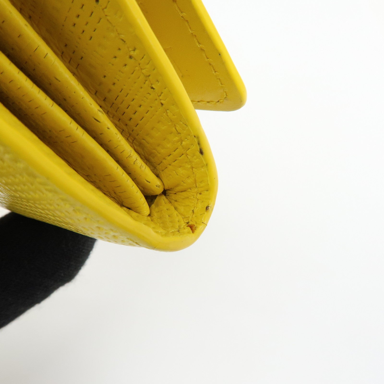 LOEWE Anagram Calf Bi-fold Leather Long Wallet Yellow