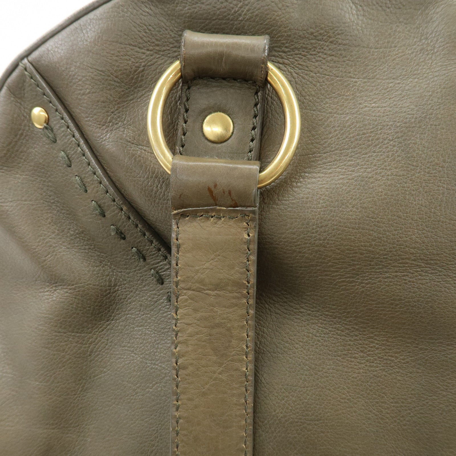 SAINT LAURENT PARIS Muse Leather Shoulder Bag Khaki 156464