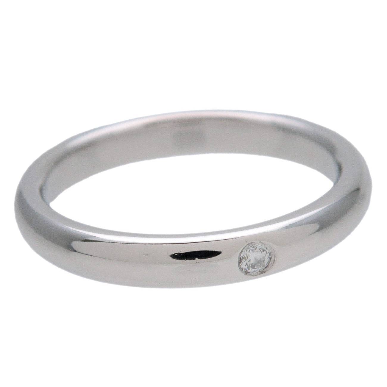 Tiffany & Co Stacking Band 1P Diamond Ring PT950 Platinum US5 EU49