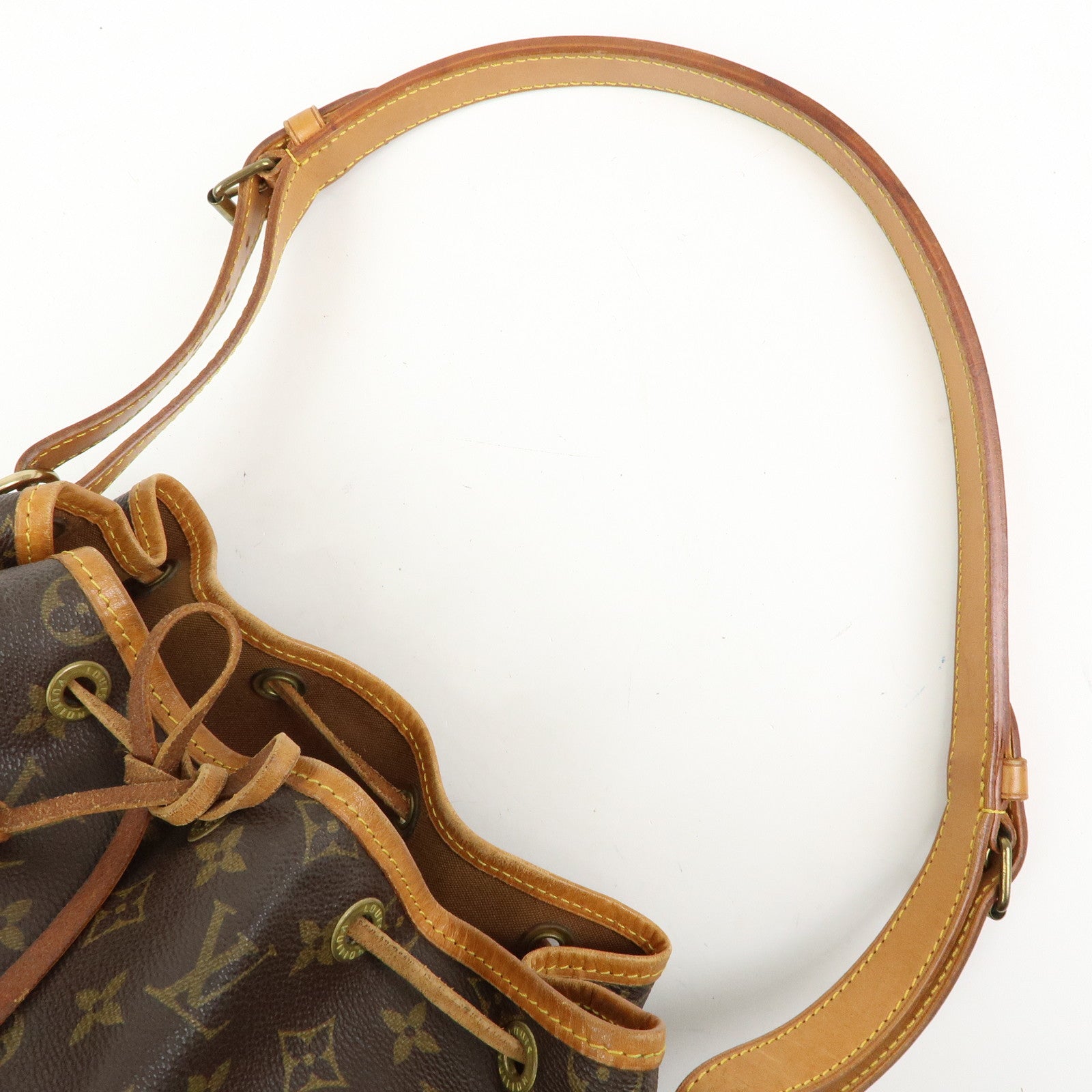 Louis Vuitton Monogram Noe Canvas Leather Shoulder Bag Brown M42224