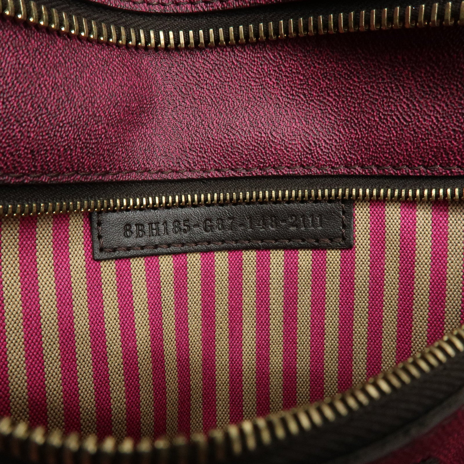 FENDI Zucca PVC Leather Tote Bag Shoulder Bag Brown Pink 8BH185