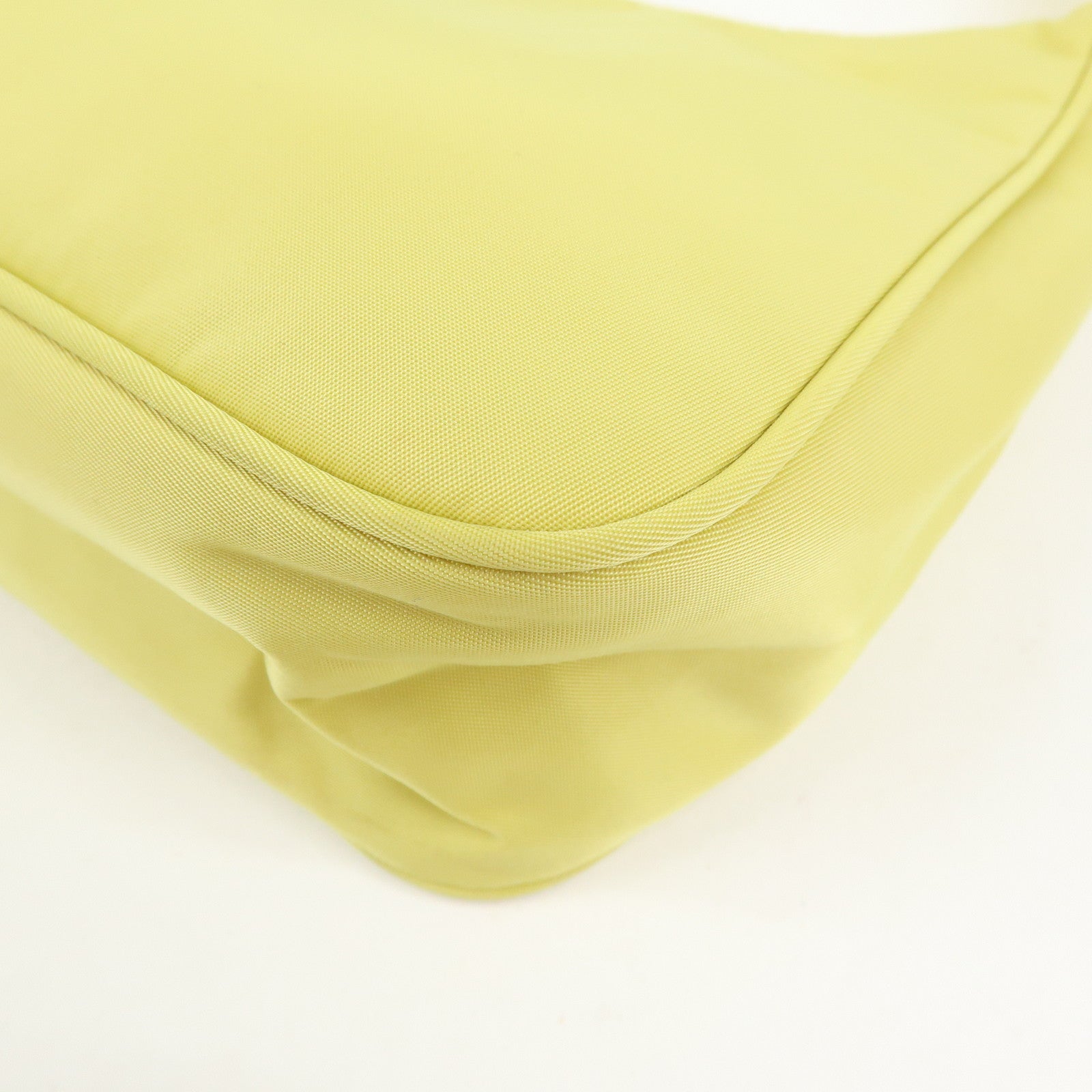 PRADA Triangle Logo Nylon Mini Hand Bag Pouch Yellow