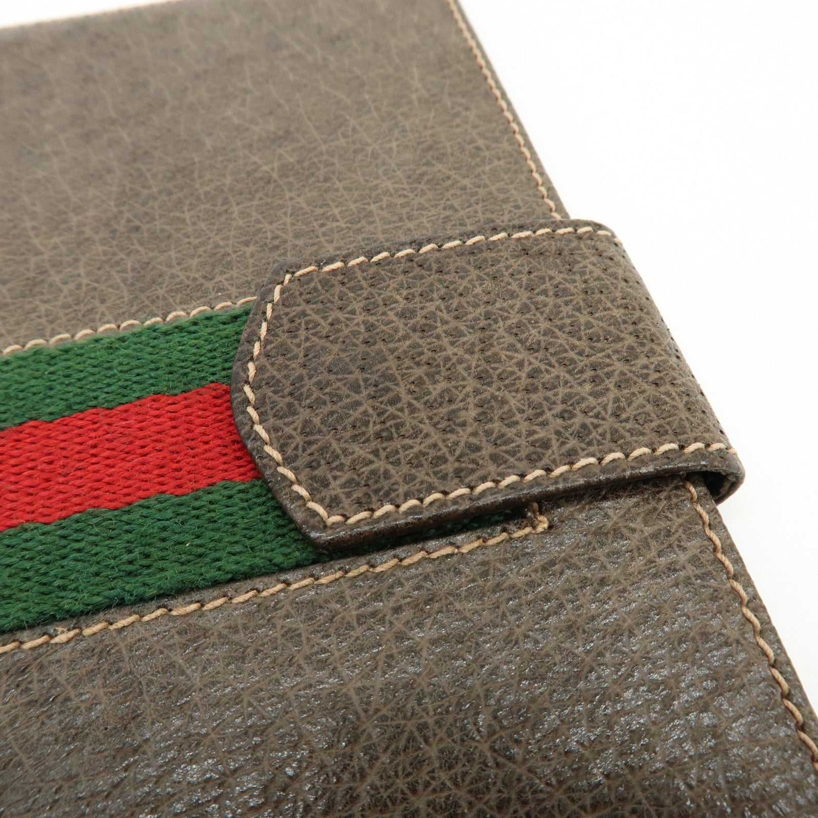 GUCCI Sherry Leather Agenda Cover Planner Cover Passport Case Brown