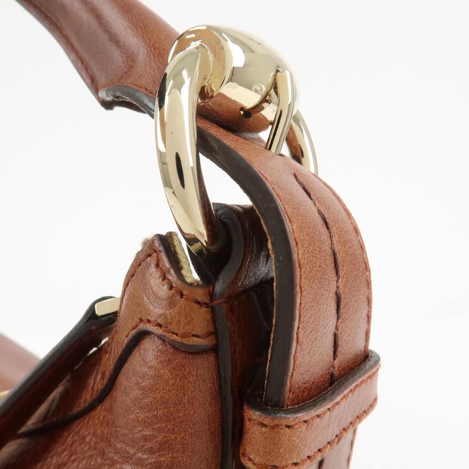 GUCCI Guccissima Leather Shoulder Bag Hand Bag Brown 181515