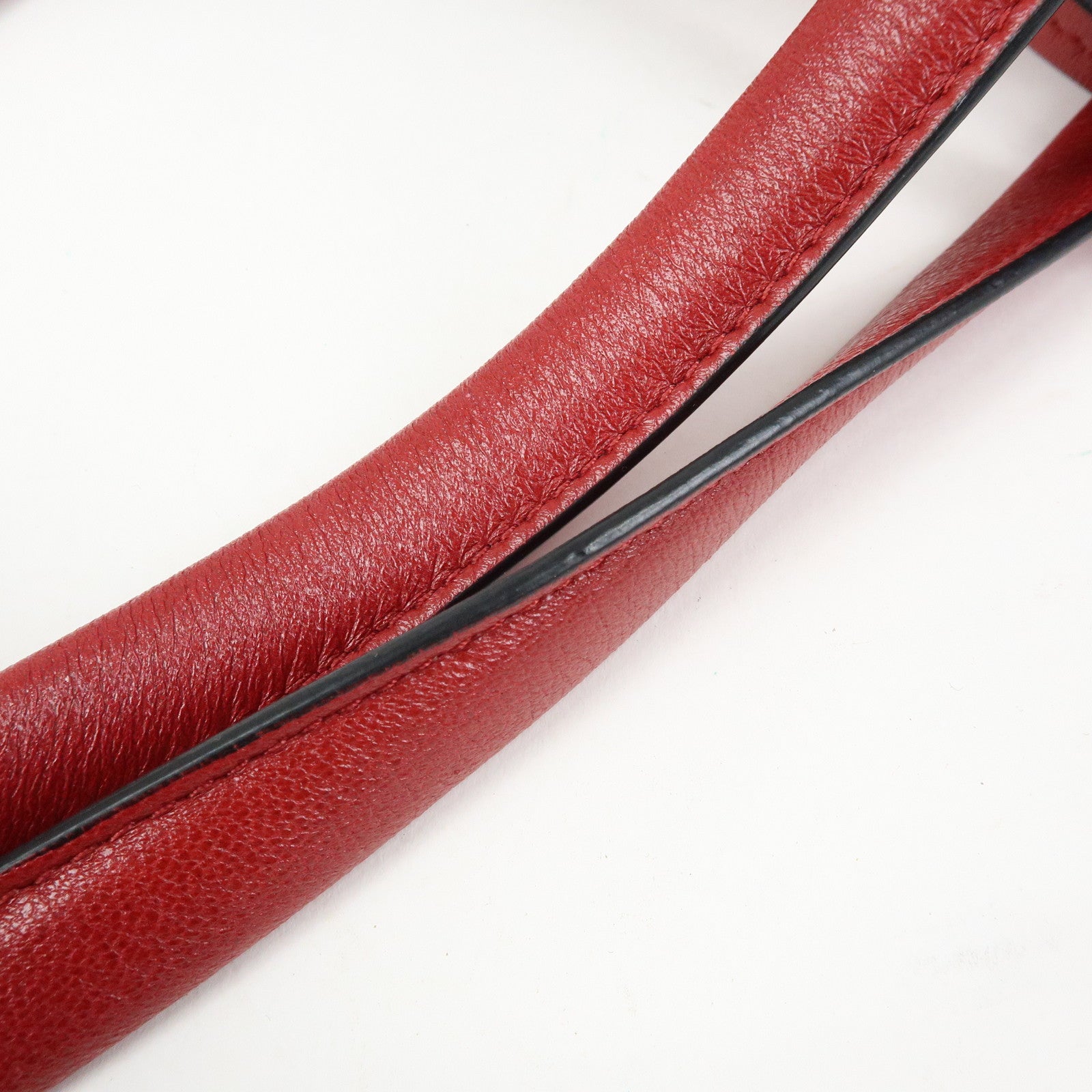 PRADA Nappa Leather Shoulder Bag Hand Bag Boston Bag Red 1BB052