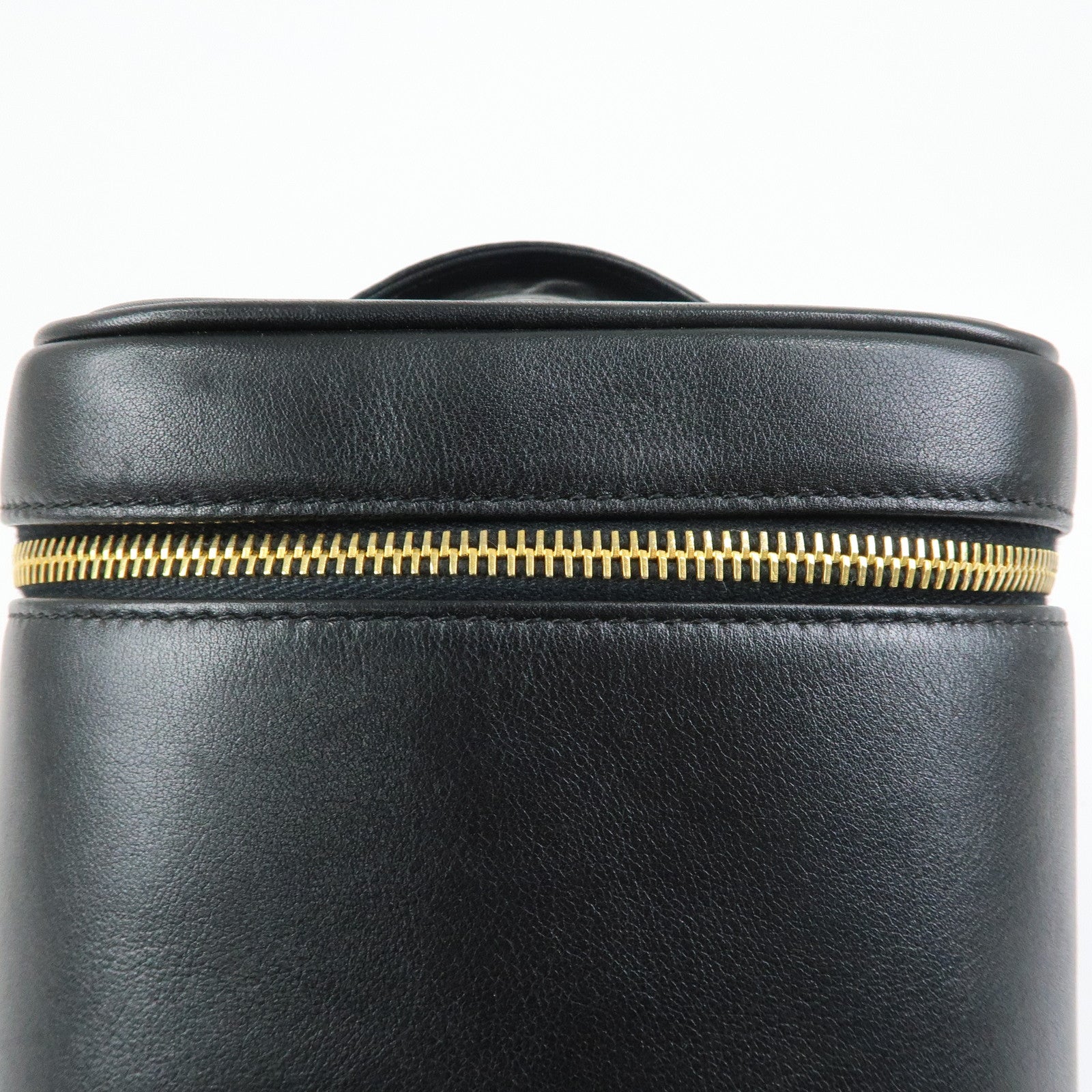 CHANEL COCO Mark Bicolore Lamb Skin Vanity Bag Hand Bag A01619