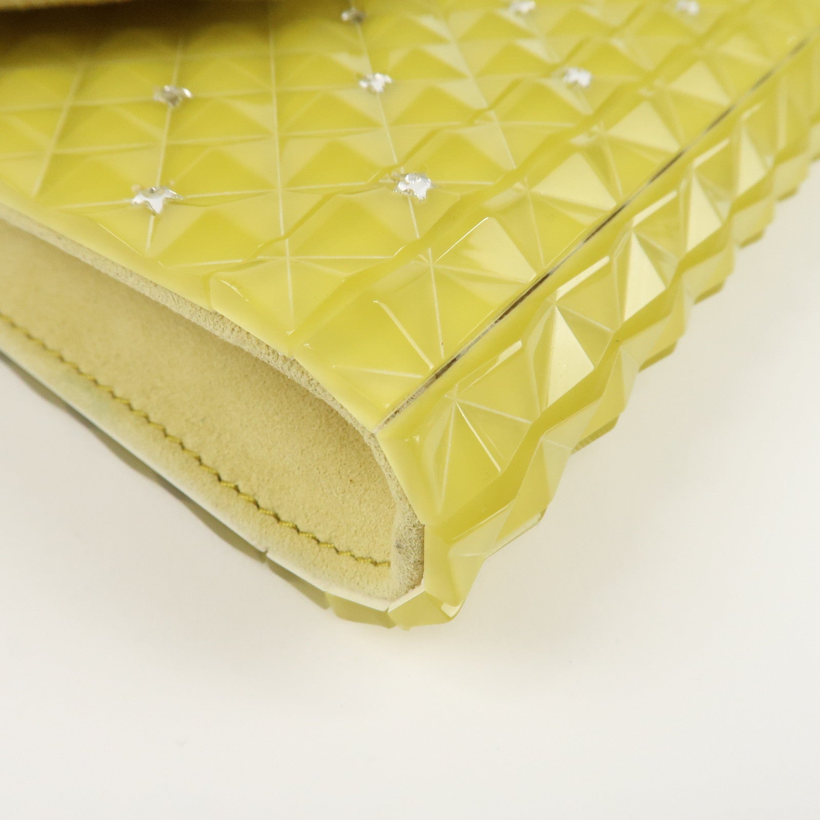 JIMMY CHOO Plastic Candy Clutch Bag Shoulder Bag Star Yellow Used