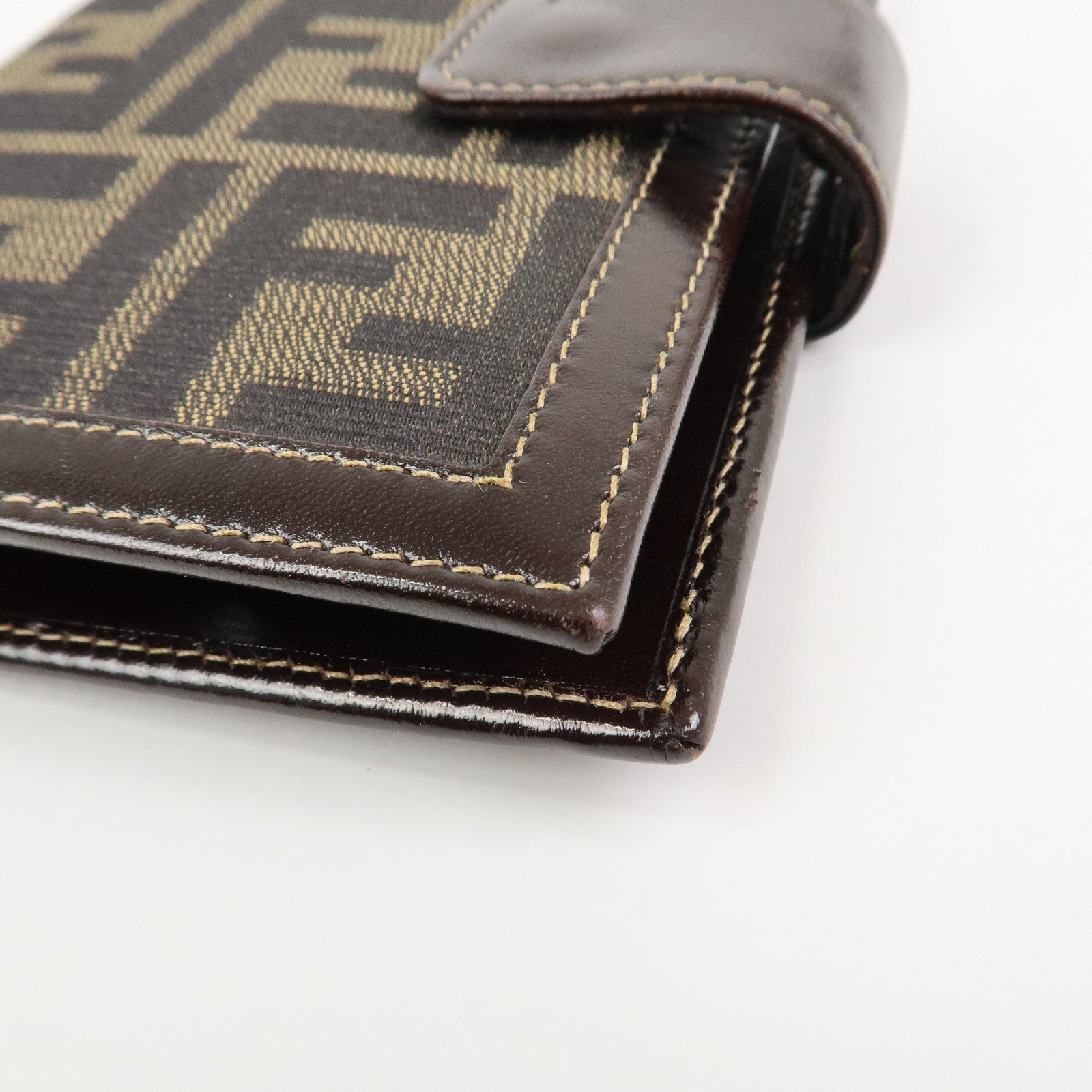 FENDI Zucca Canvas Leather Agenda Planner Cover Brown 30153