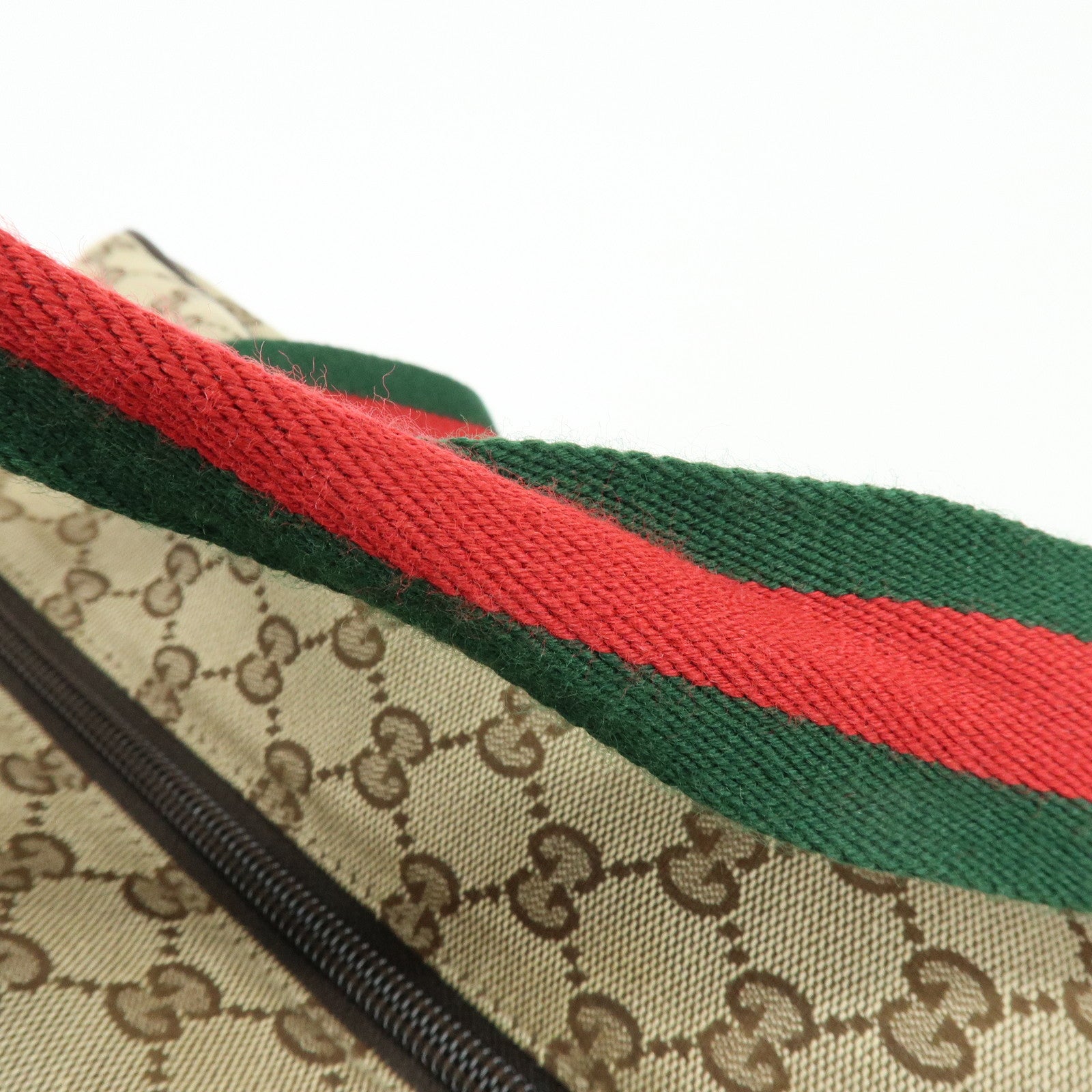 GUCCI Sherry GG Canvas Leather Boston Bag Beige Brown 146310