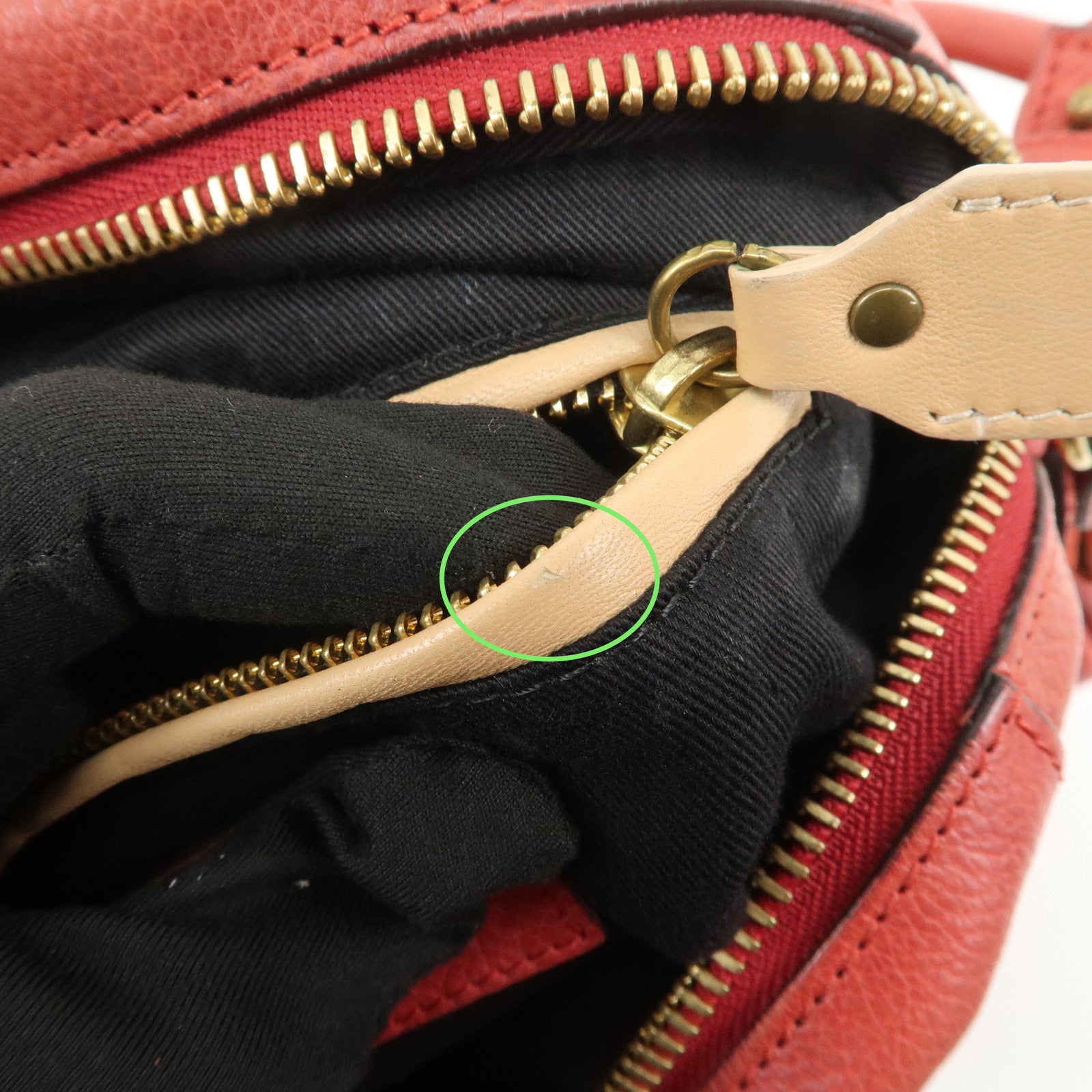 Chloe Paraty Leather 2Way Bag Shoulder Bag Hand Bag Red