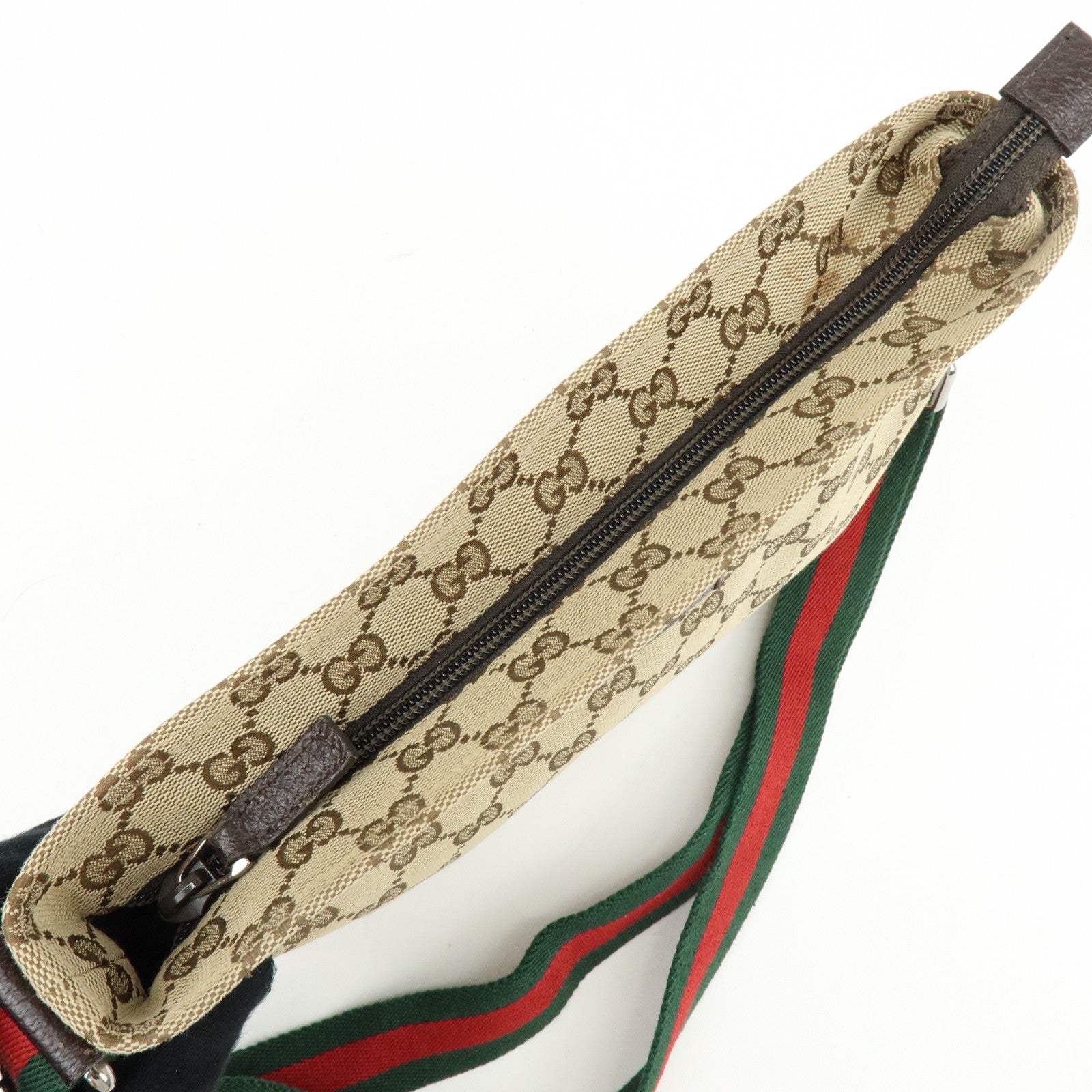 GUCCI Sherry GG Canvas Leather Shoulder Crossbody Bag 189749