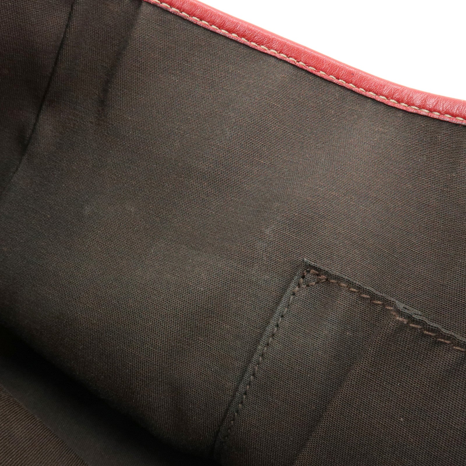 GUCCI GG Canvas Leather Tote Bag Hand Bag Red 257249