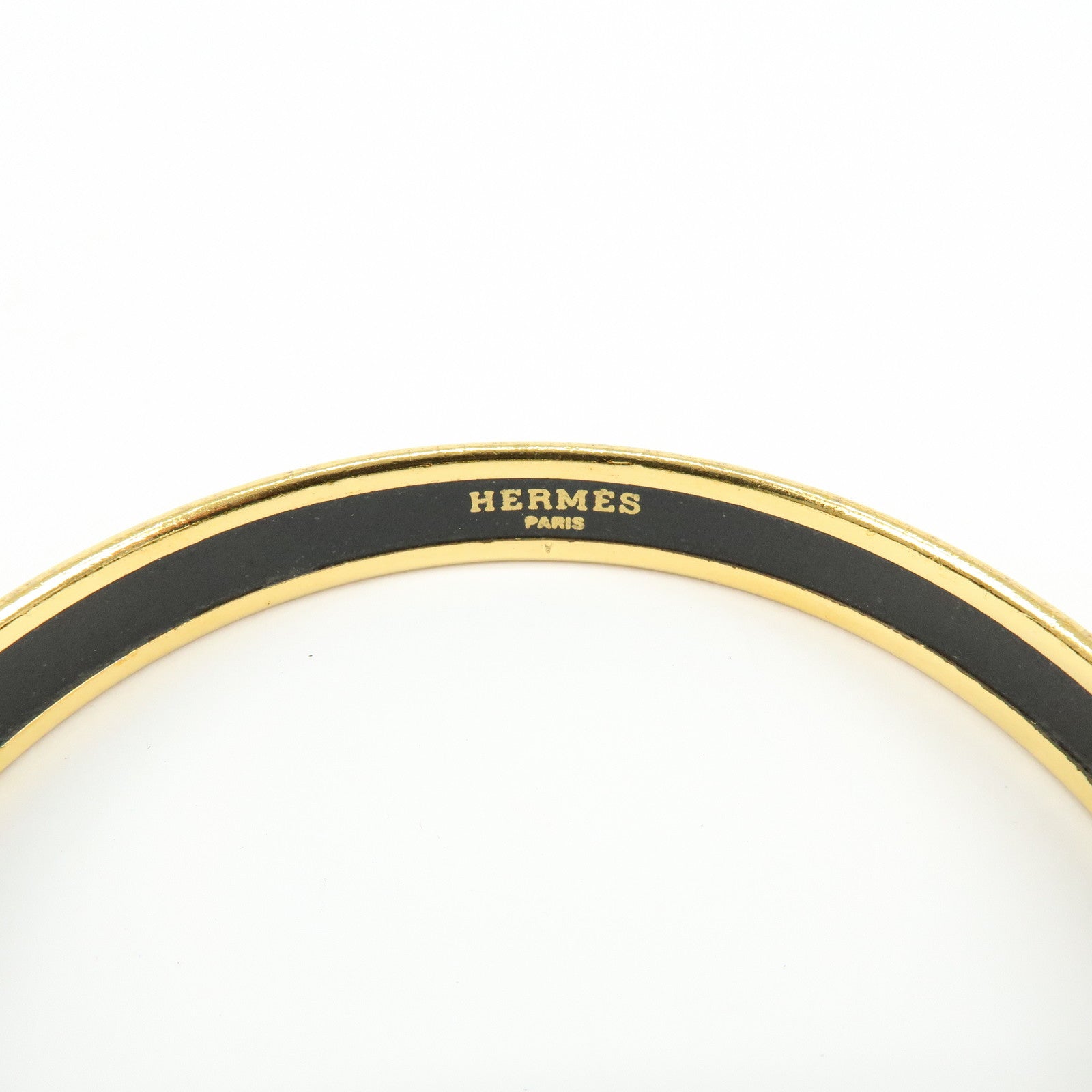 HERMES Email PM Bracelet Bangle Gold Green