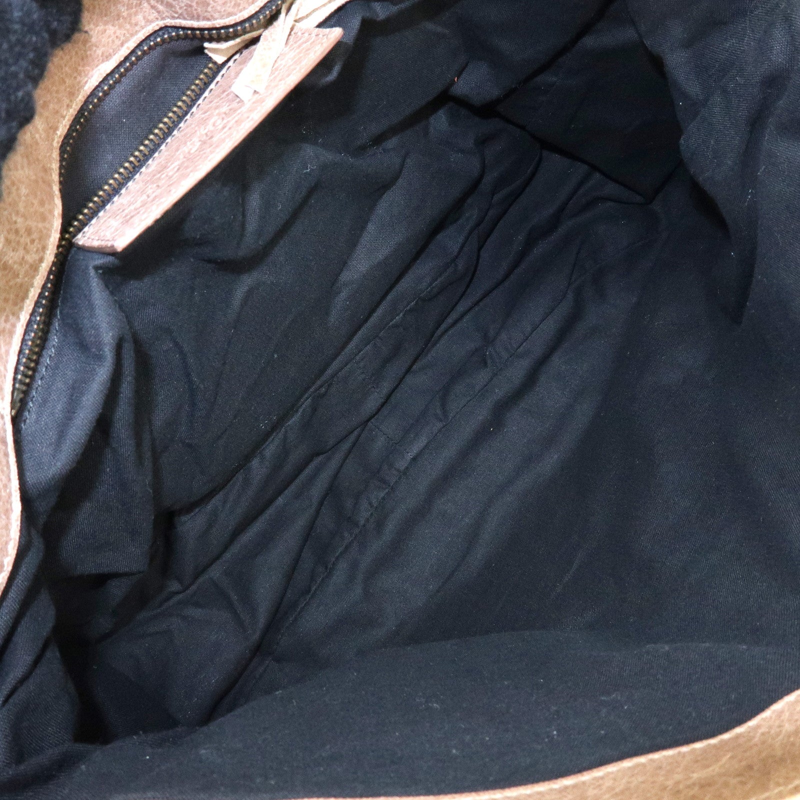 BALENCIAGA The Folk Leather Shoulder Bag Messenger Bag Brown 246432