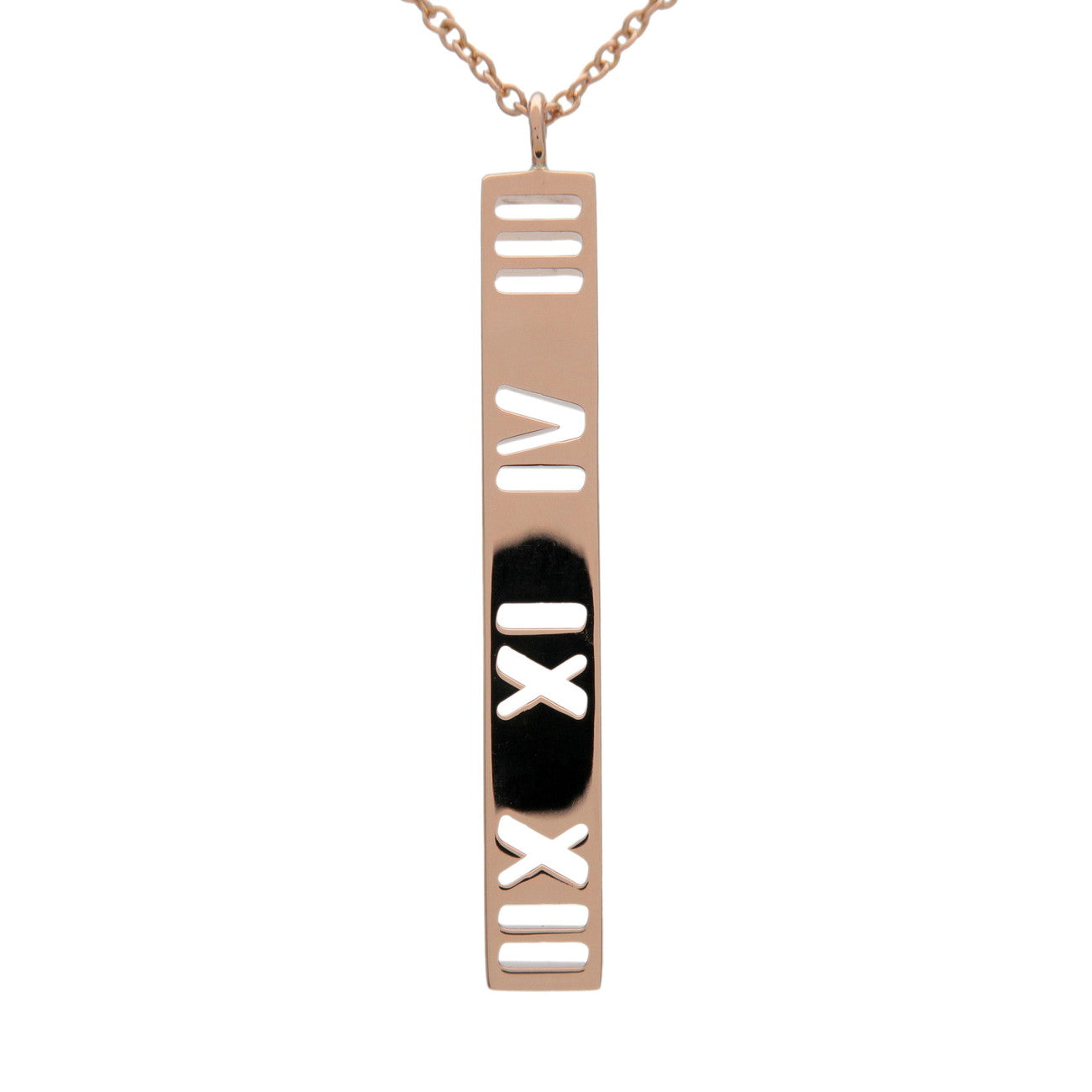Tiffany & Co Atlas Bar 3P Diamond Necklace K18 750PG Rose Gold