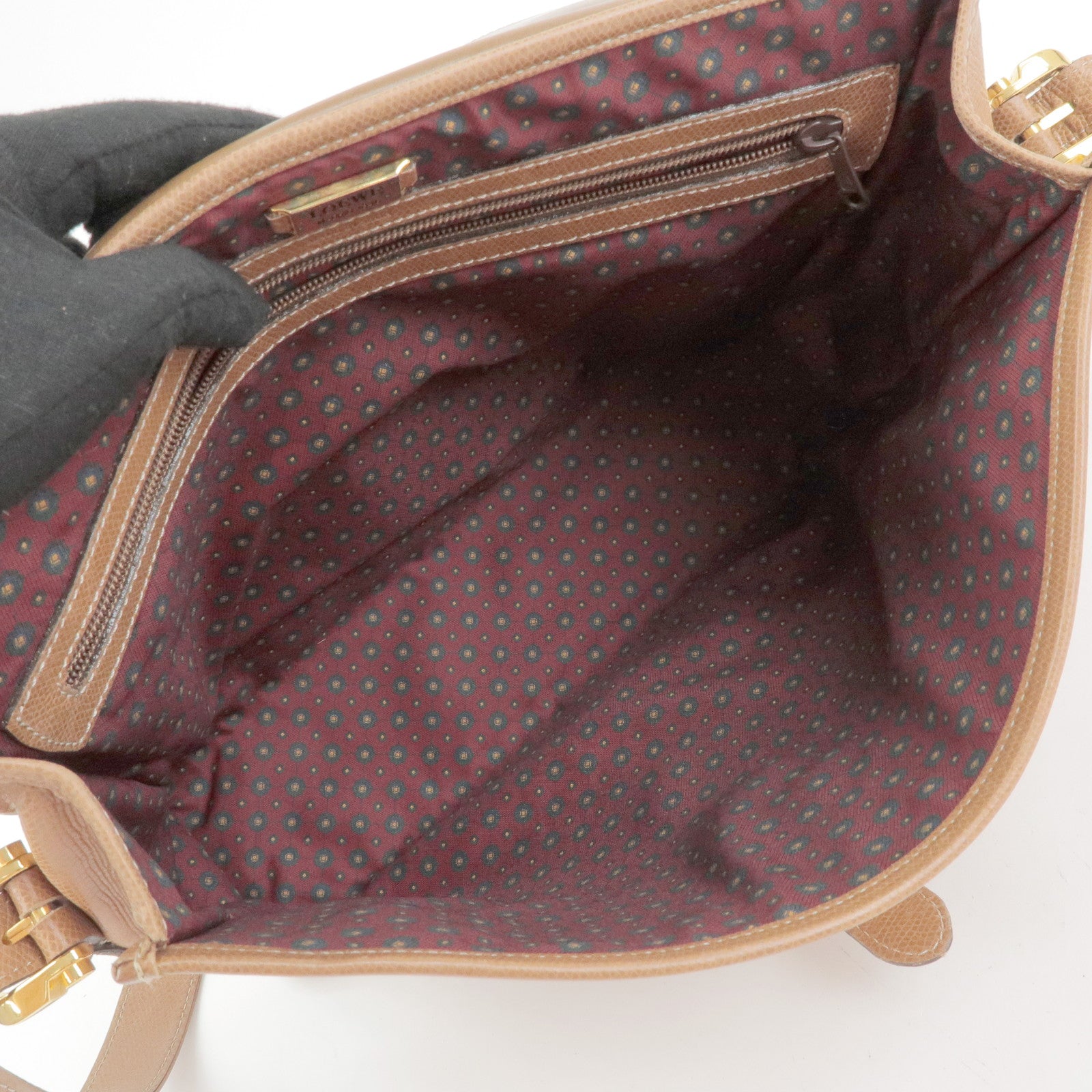LOEWE Anagram Leather Shoulder Bag Crossbody Bag Brown