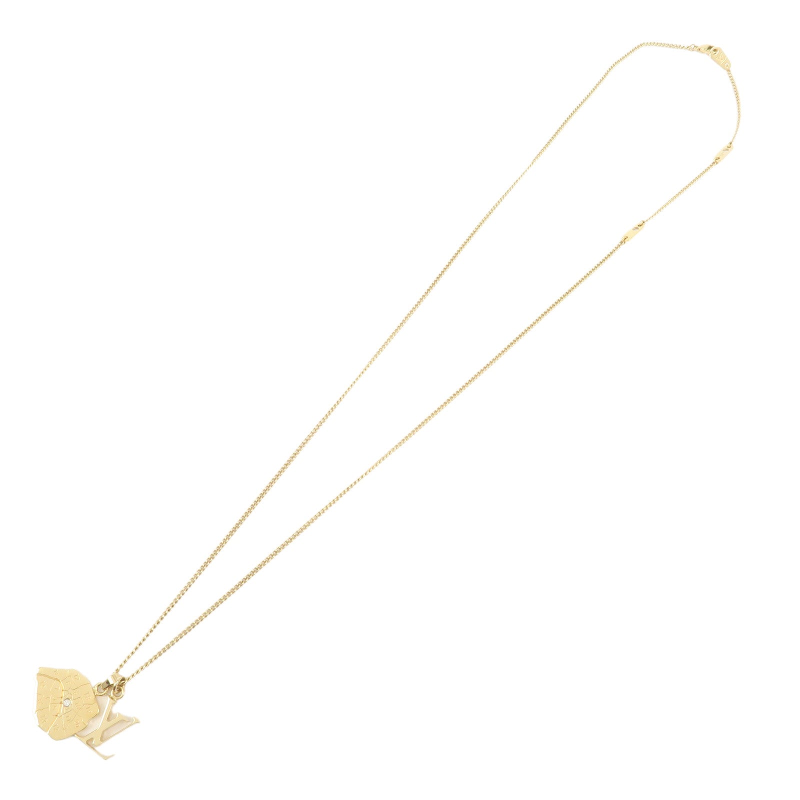 Louis Vuitton Metal Collier Map LV Initial City Necklace M68261