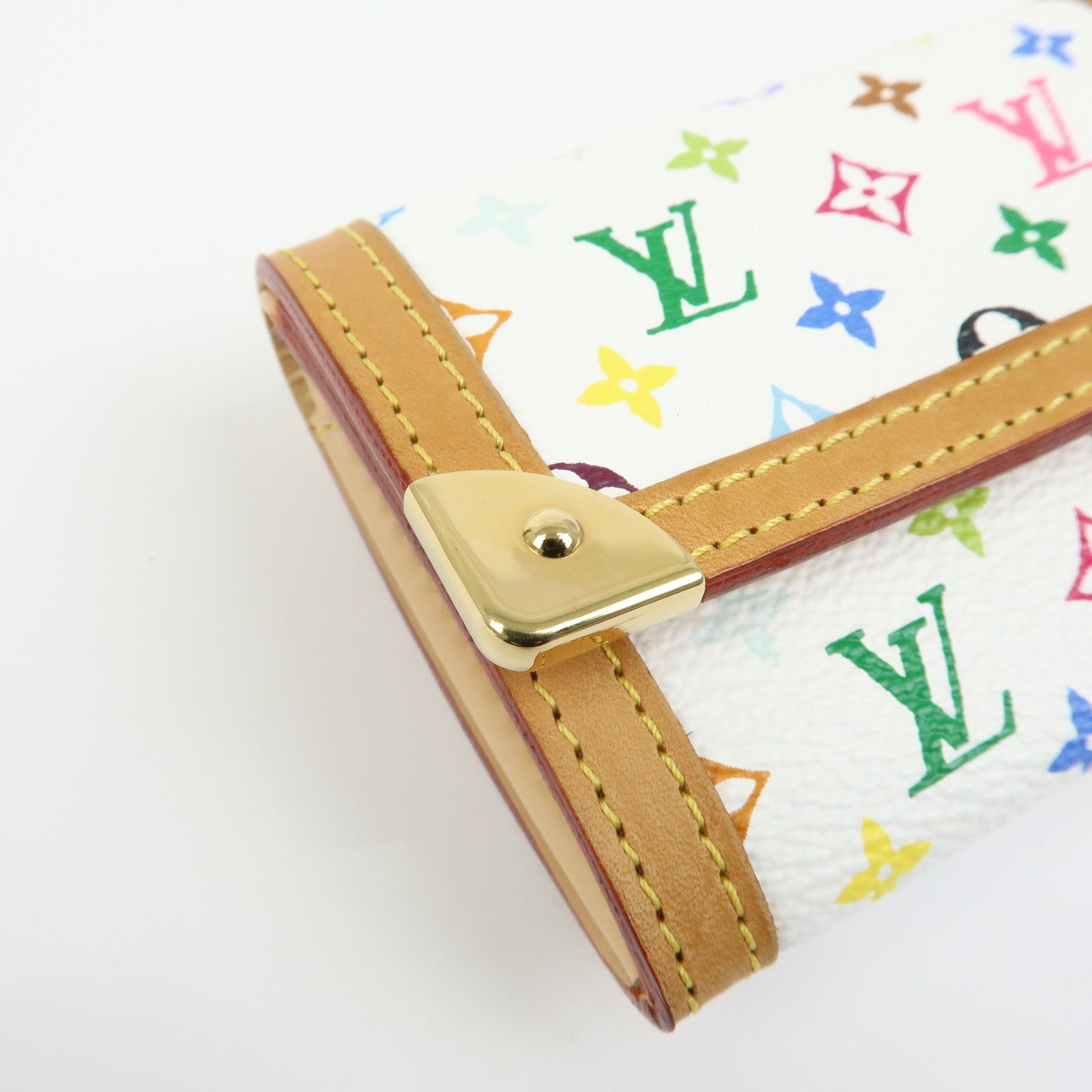 Louis Vuitton Monogram Porte Monnaie Plat Coin Case Blanc M92657