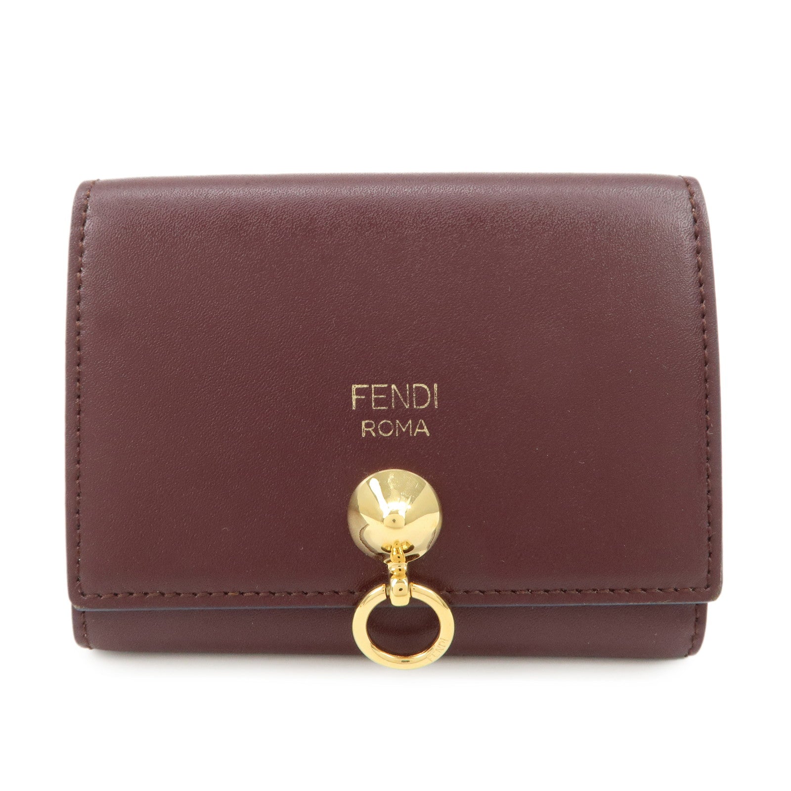 FENDI By The Way Leather Card Case Bordeaux 3M0217