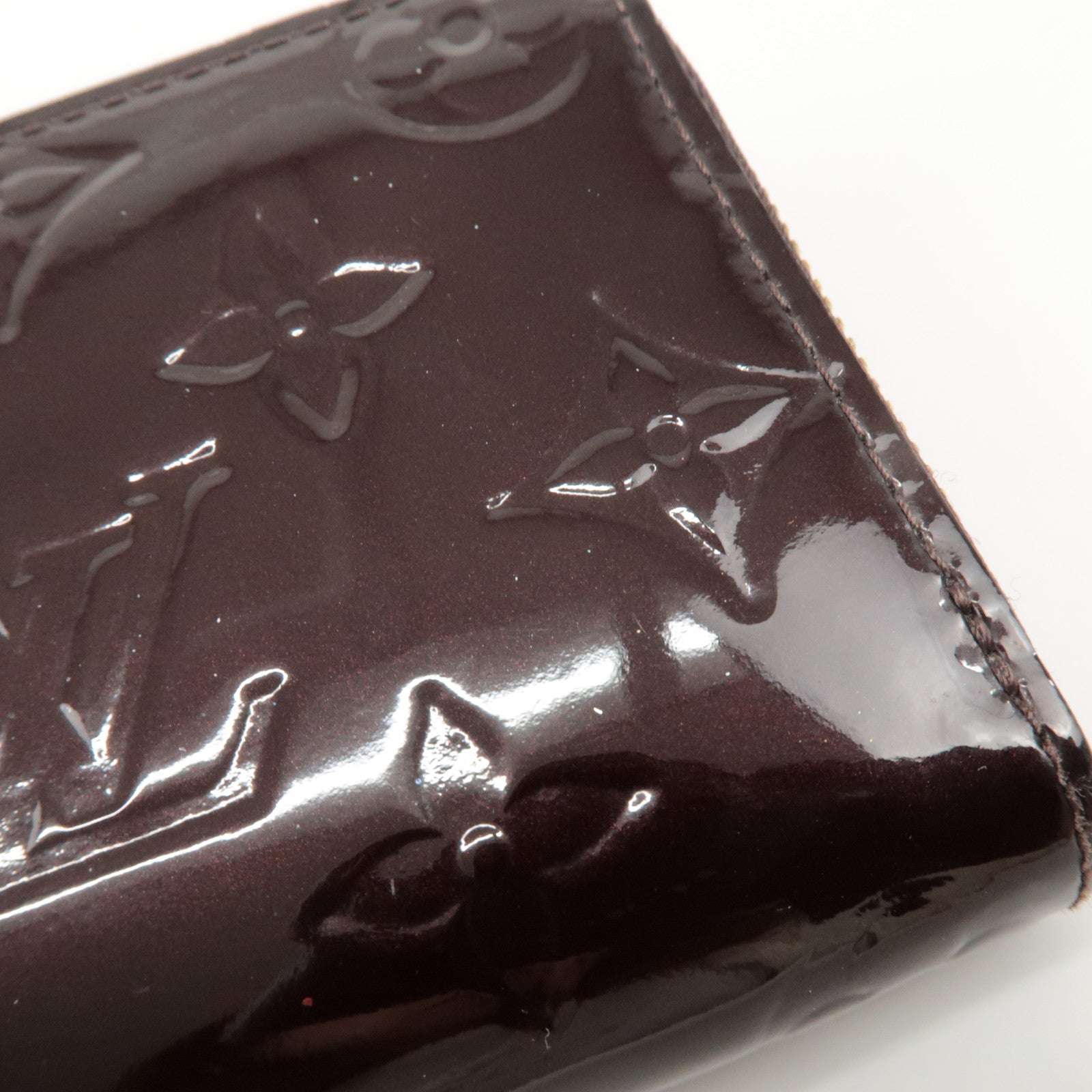 Louis Vuitton Monogram Vernis Zippy Coin Purse Amarante M93607 Used