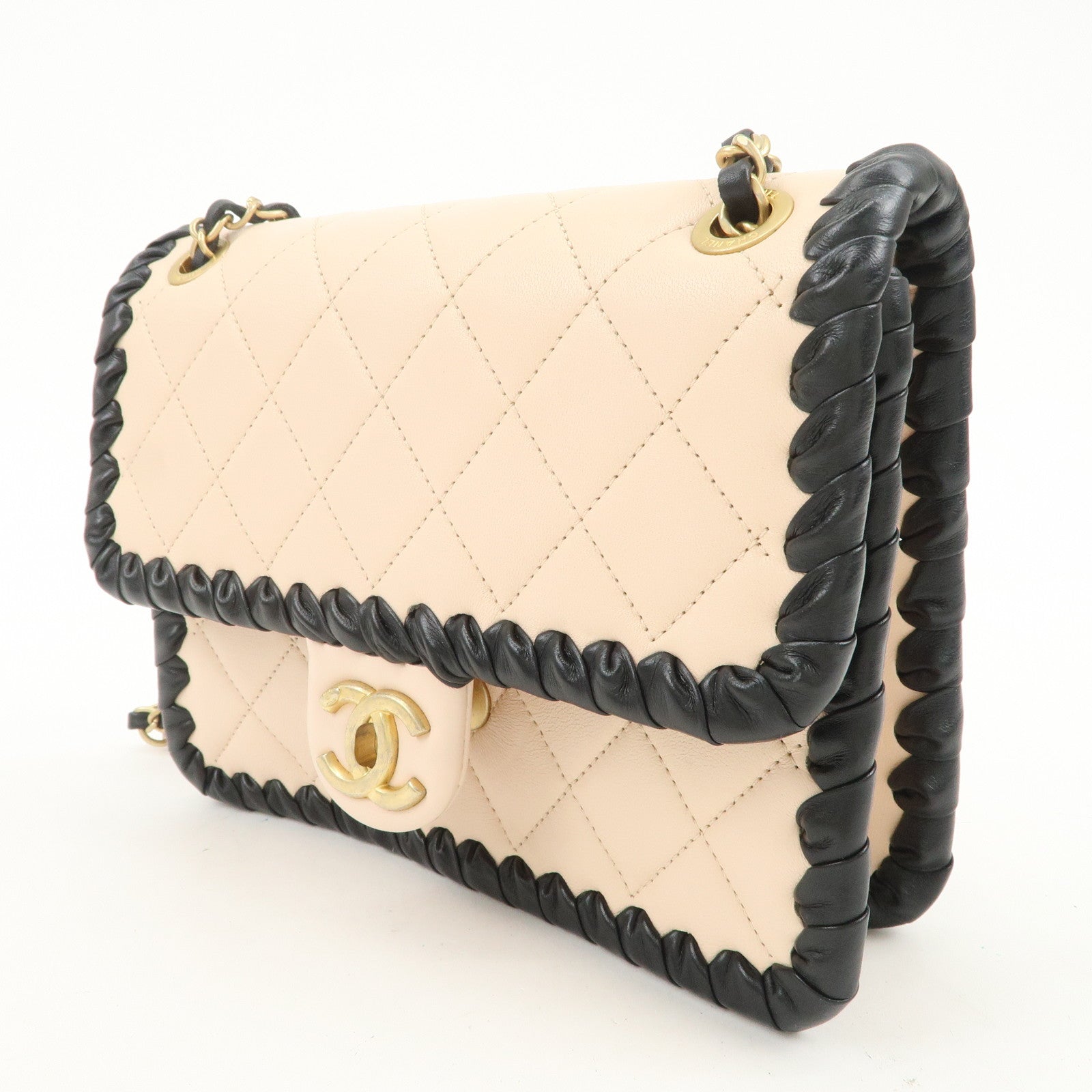CHANEL Matelasse Mini Flap Lamb Skin Chain Shoulder Bag AS2495