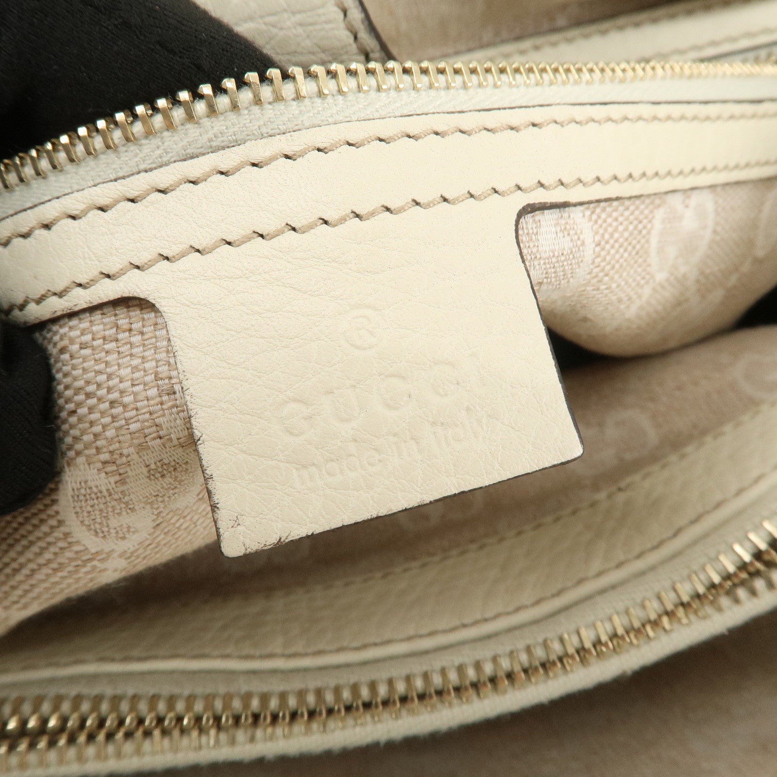 GUCCI Bamboo Leather 2Way Bag Hand Bag Shoulder Bag Ivory 282317