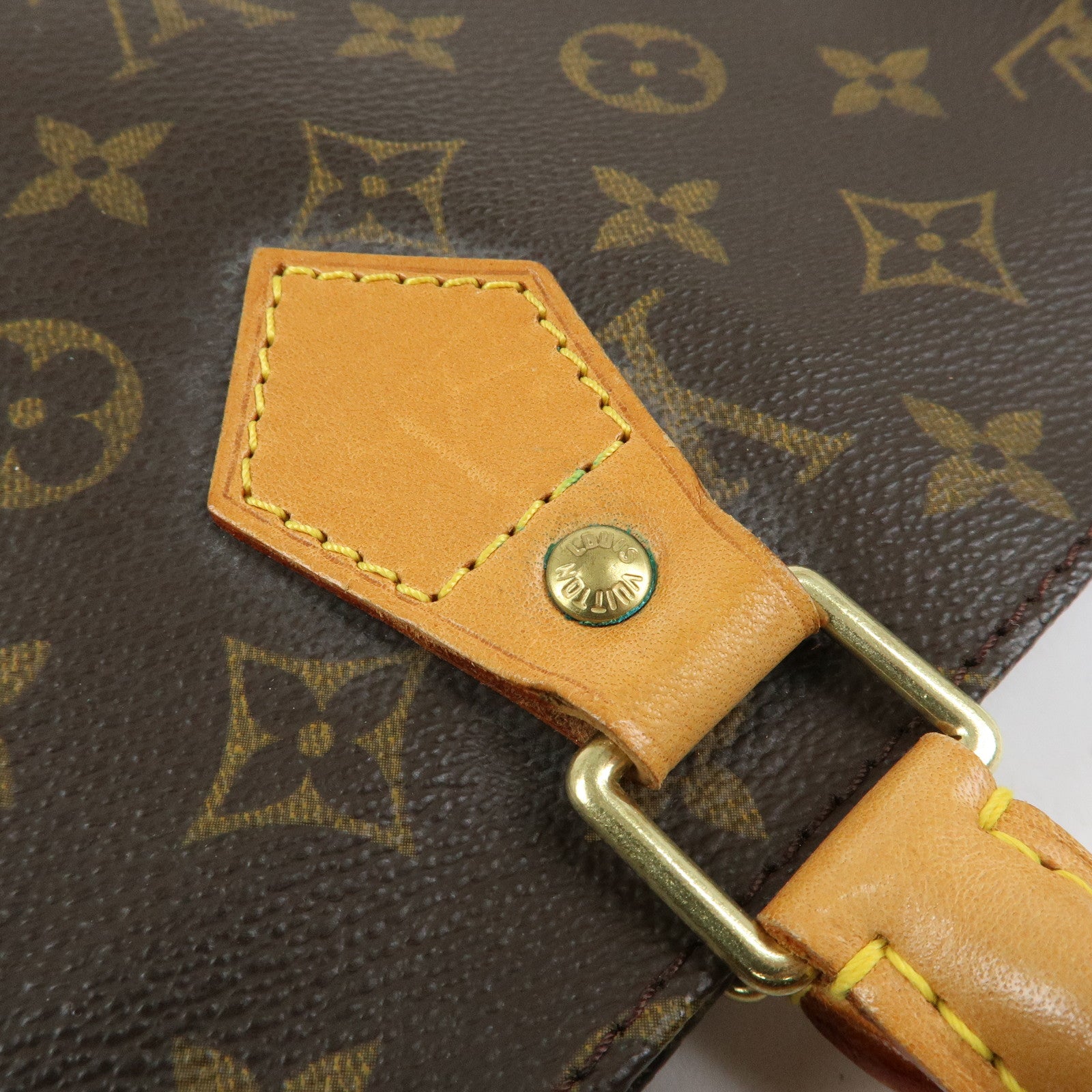 Louis Vuitton Monogram Sac Plat Tote Bag Hand Bag Brown M51140