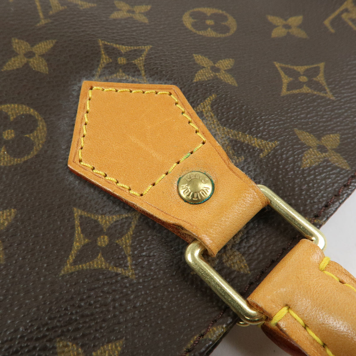 Louis Vuitton Monogram Sac Plat Tote Bag Hand Bag Brown M51140
