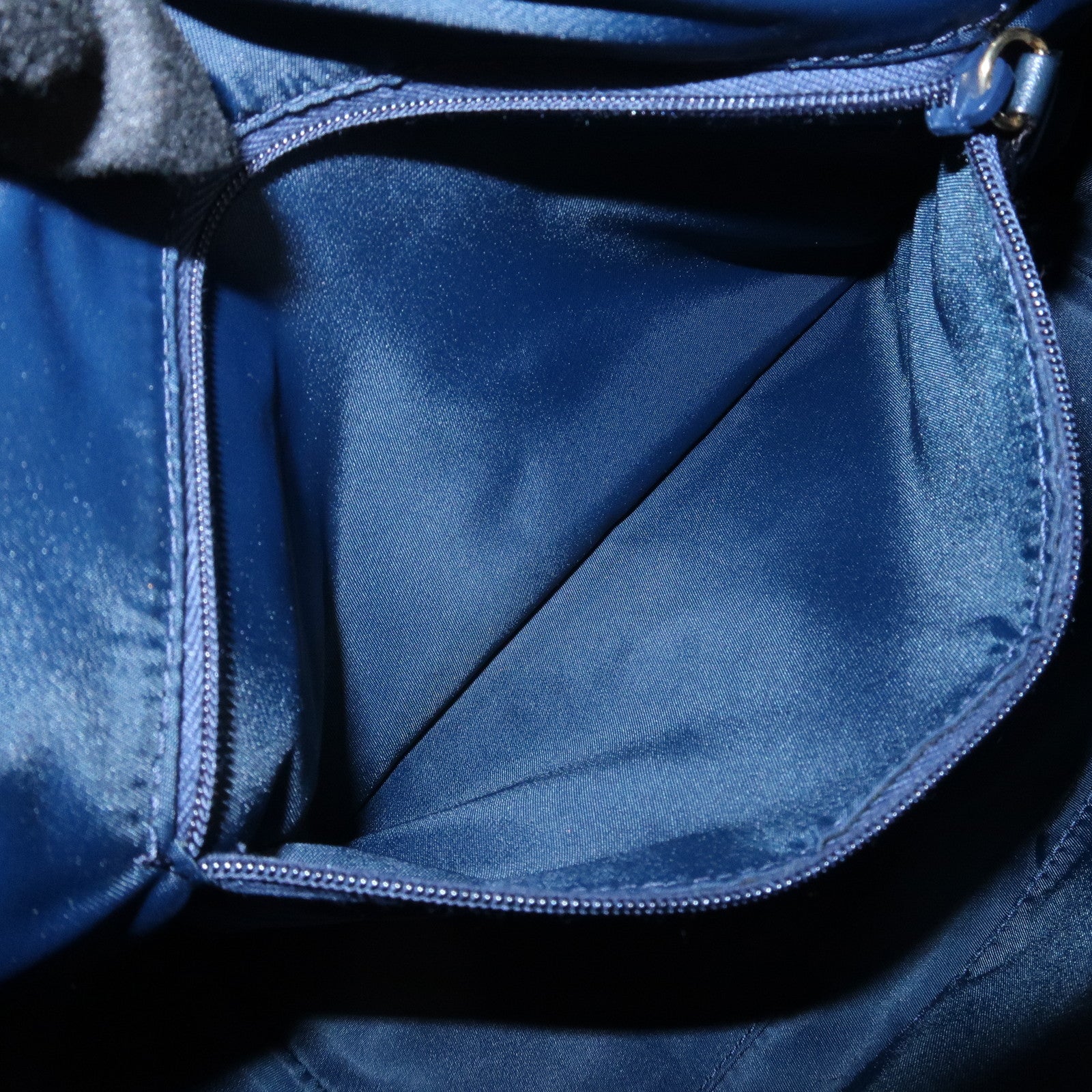 Christian Dior Trotter Leather Canvas Boston Bag Navy White Used