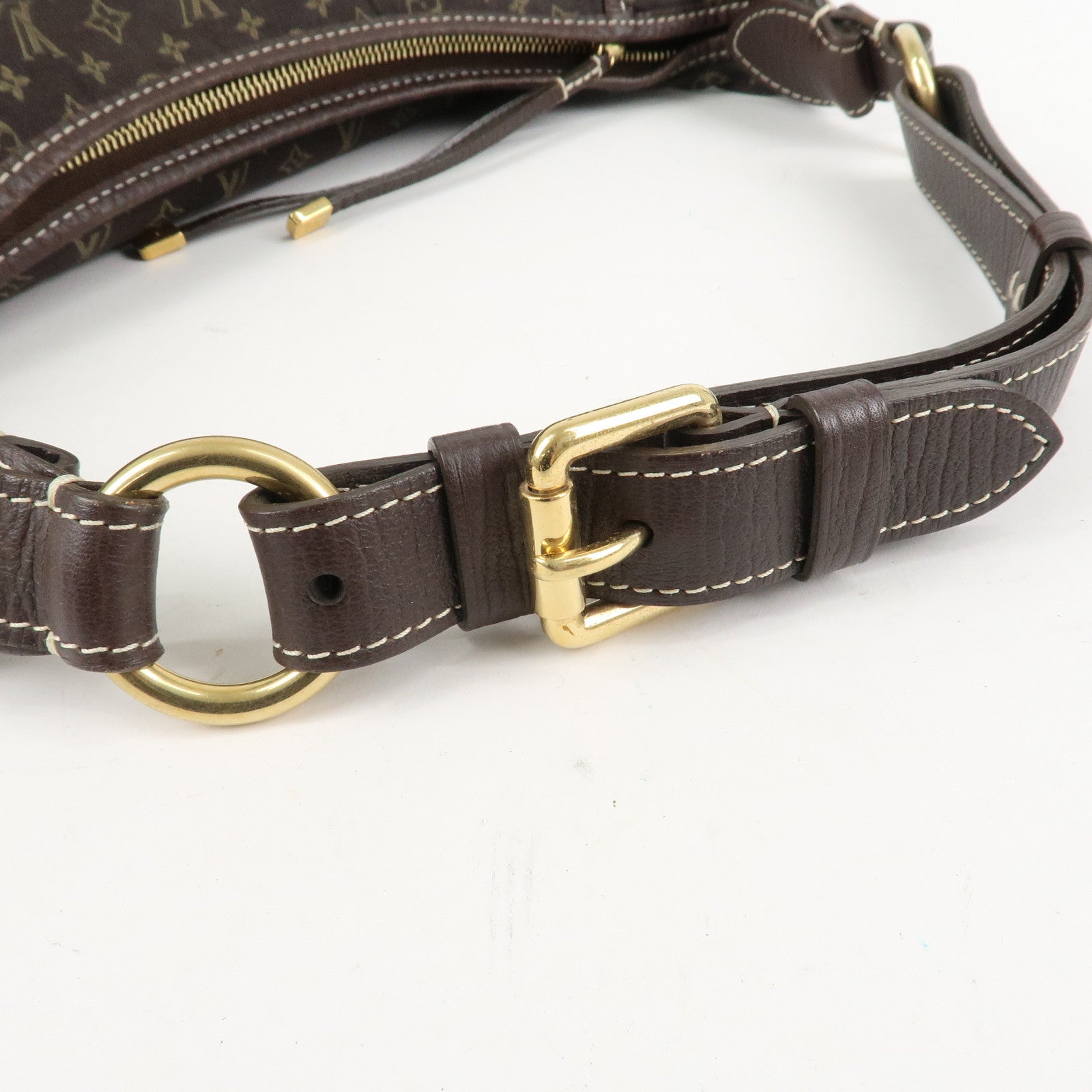 Louis Vuitton Monogram Mini Lin Manon MM Shoulder Bag Ebene M95619 Used