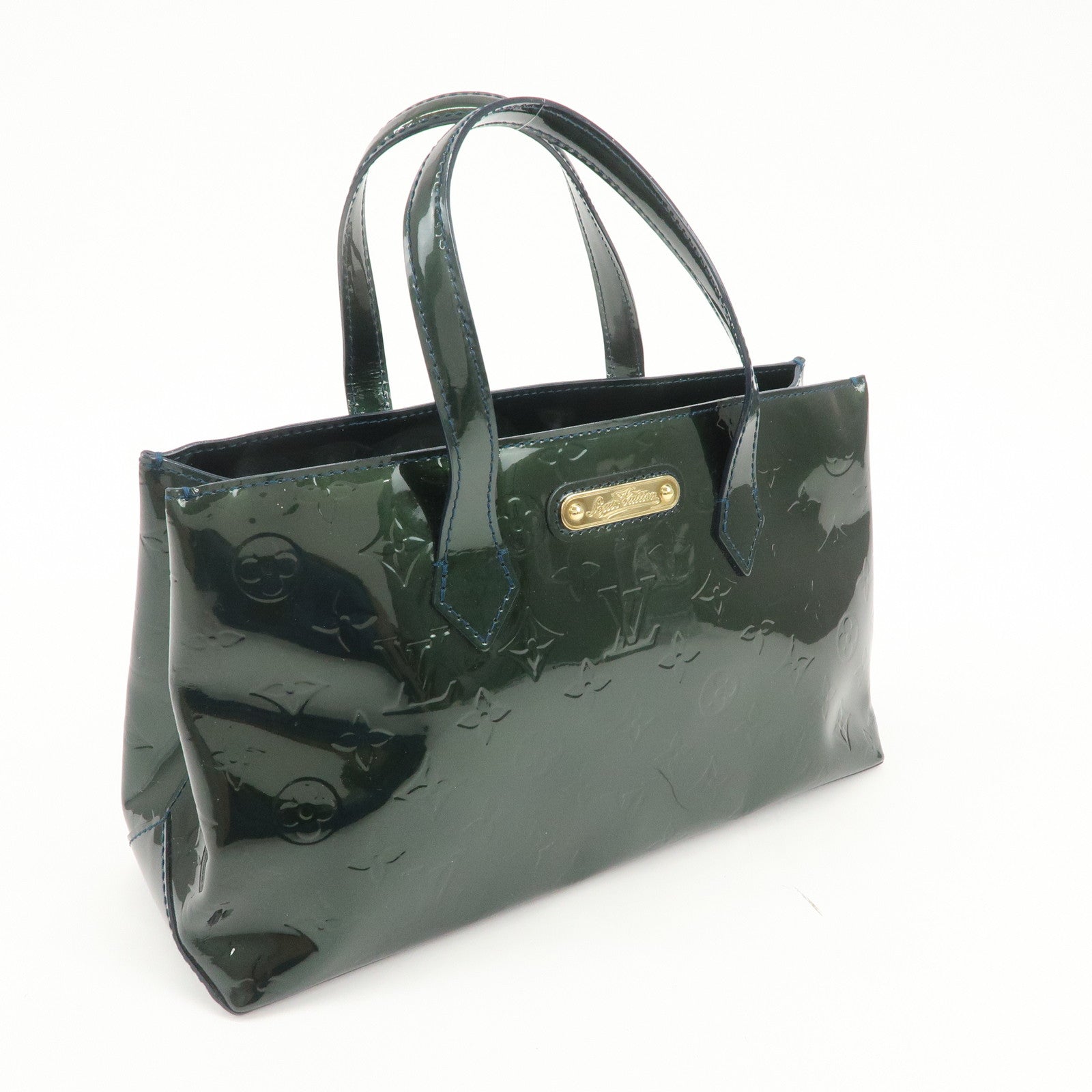 Louis Vuitton Monogram Vernis Wilshire PM Hand Bag Bleu Nuit M93684