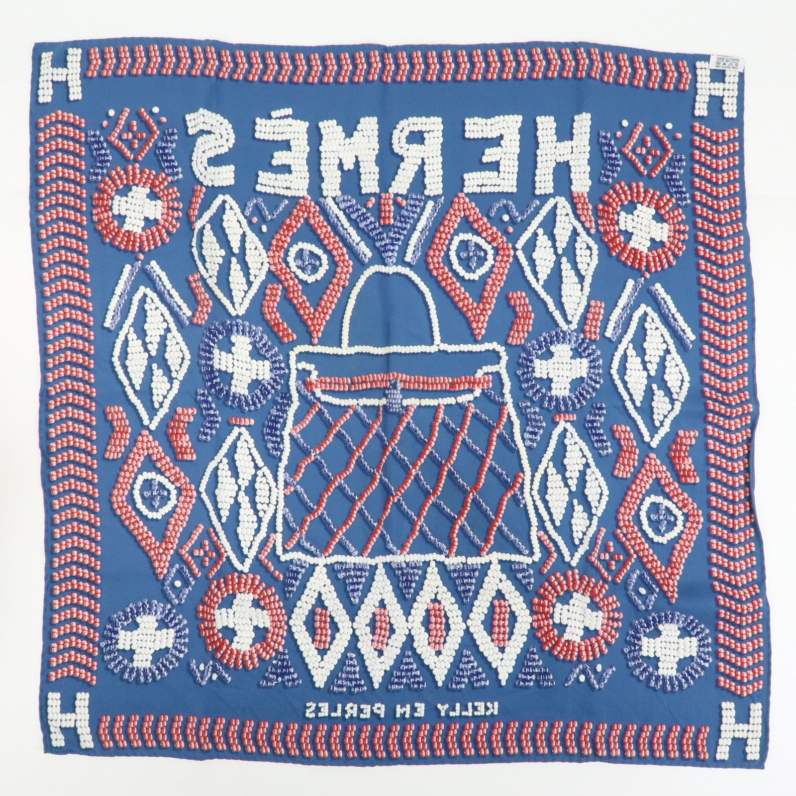 HERMES Carre 65 Set of 2 Silk 100% Scarf Black Purple Blue