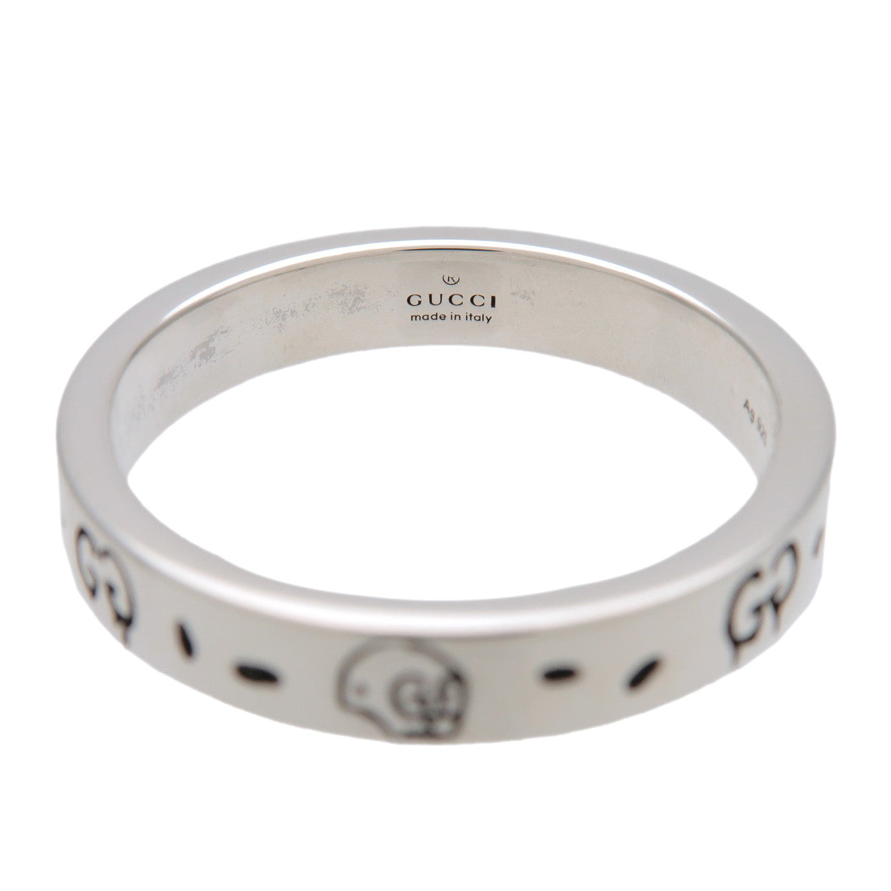 GUCCI Ghost Ring SV925 #21 US9.5 EU61 HK21 Silver 477932