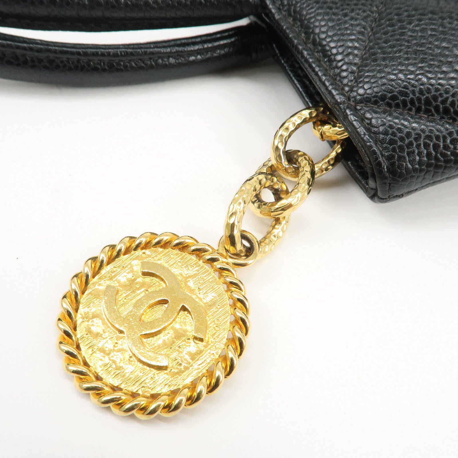 CHANEL Matelasse COCO Mark Medallion Tote Bag Hand Bag A01804