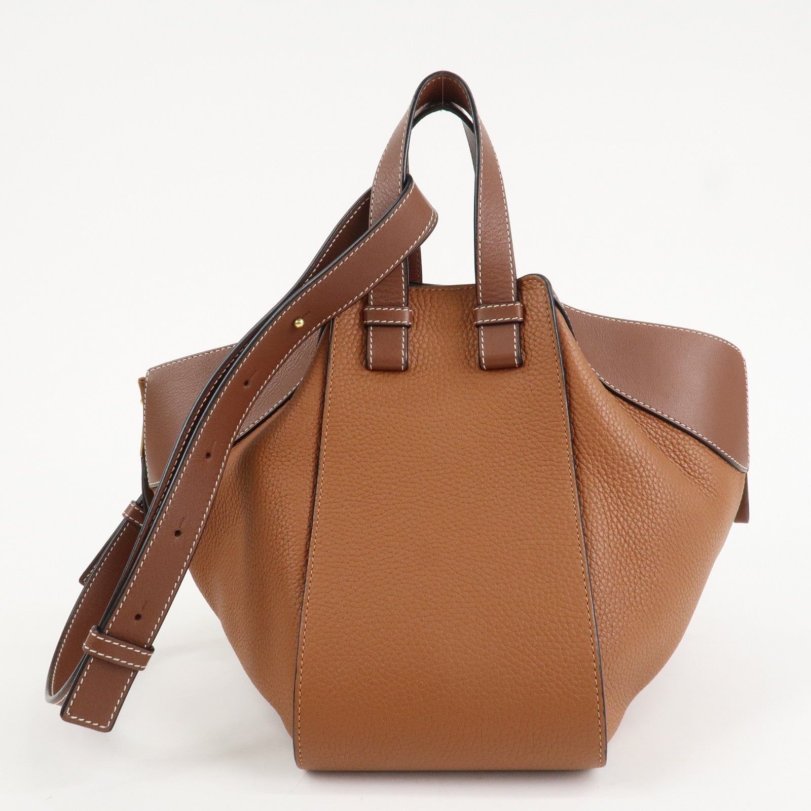 LOEWE Anagram Leather Hammock Small Shoulder Bag Brown Used