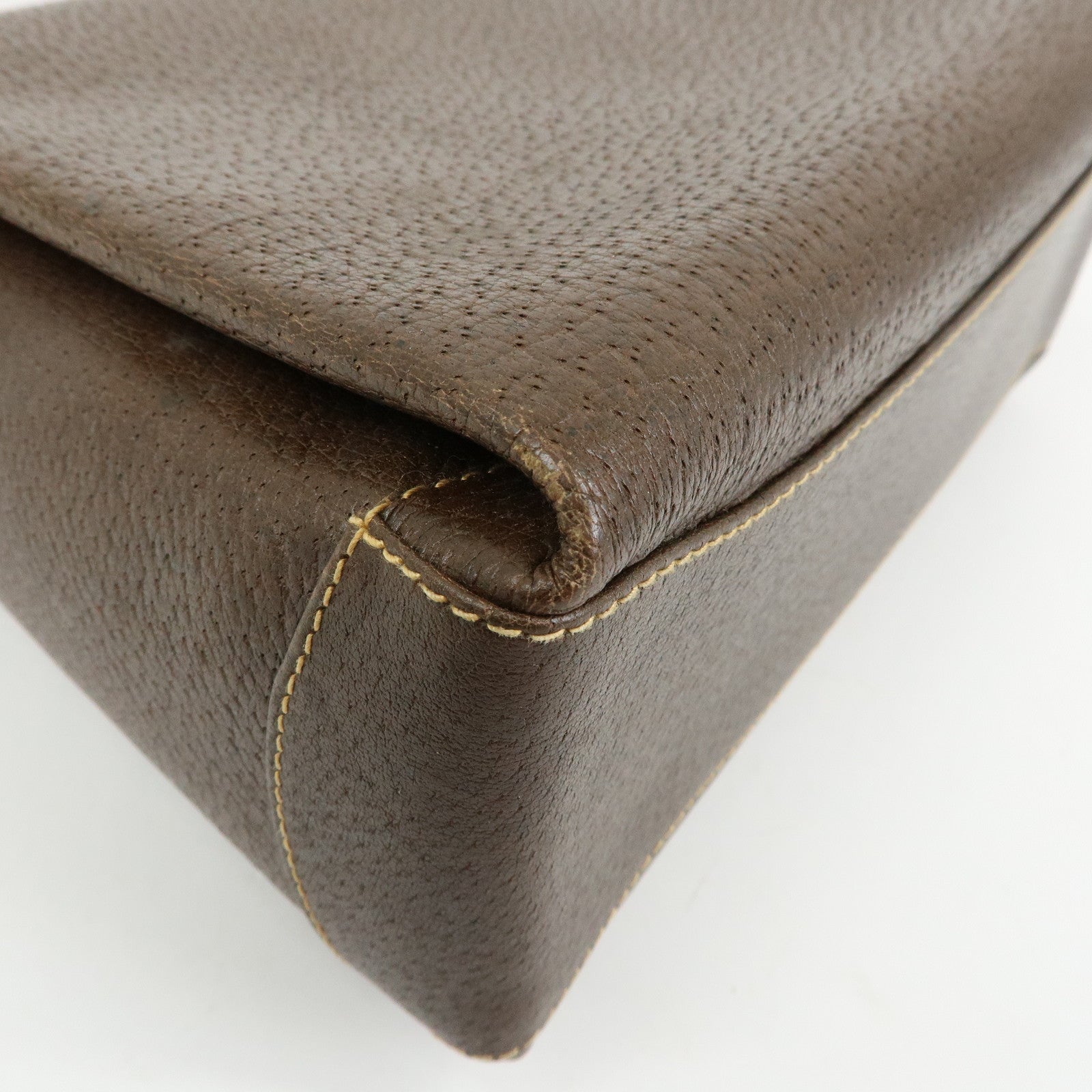 GUCCI Old Gucci Leather Hand Bag Brown 000・406・0025