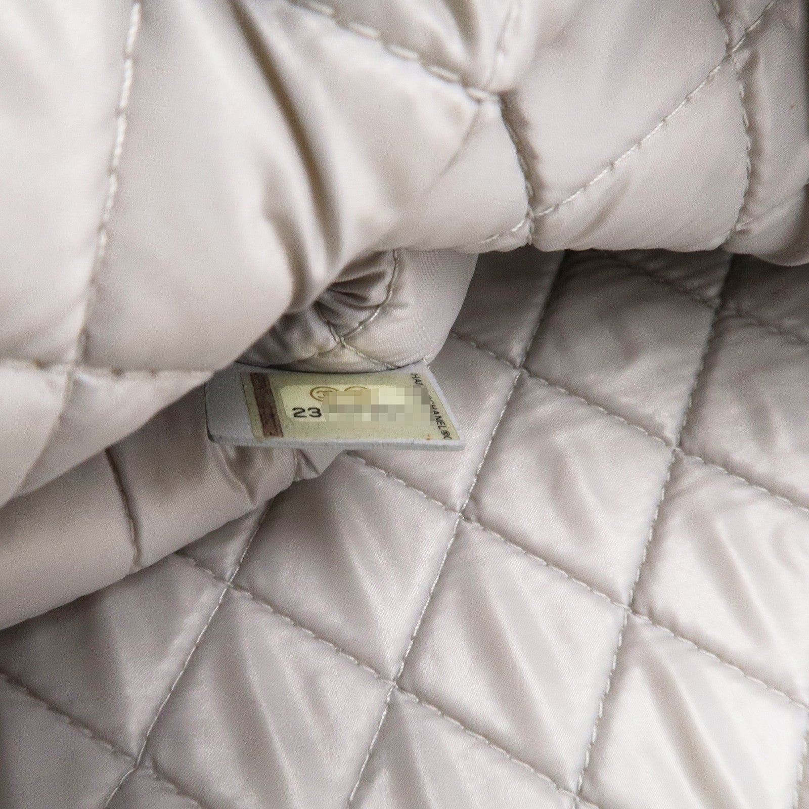 CHANEL Deauville Nylon Canvas Pouch Clutch Bag Light Gray A80118