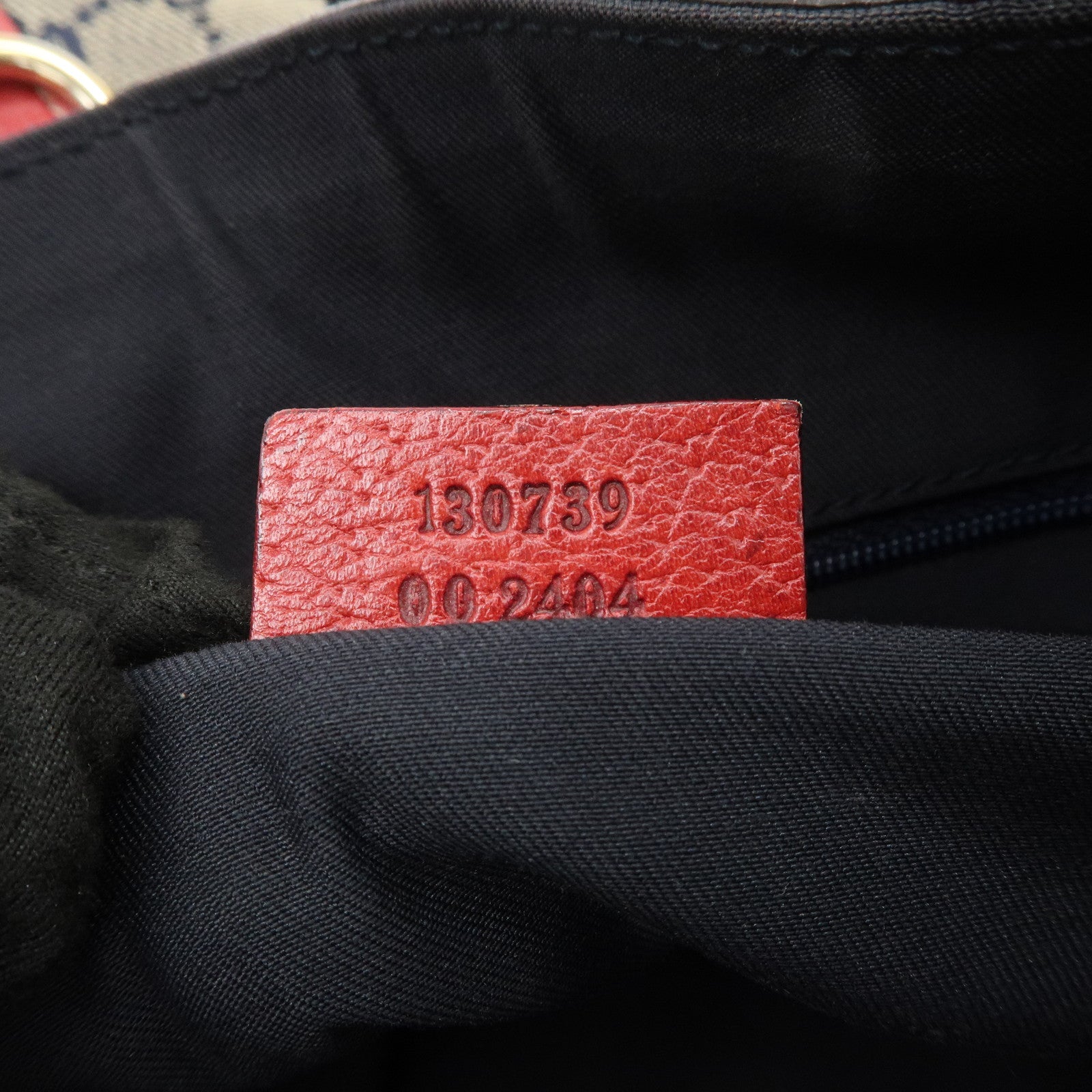 GUCCI Abbey GG Canvas Leather Hand Bag Red Navy 130739