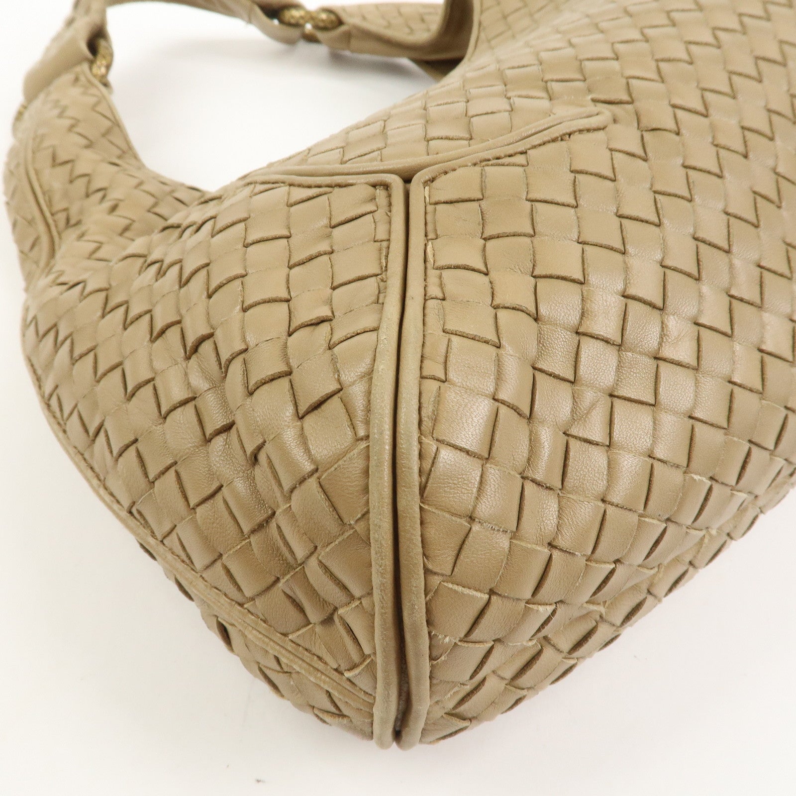 BOTTEGA VENETA Intrecciato Nappa Leather Shoulder Bag Light Brown