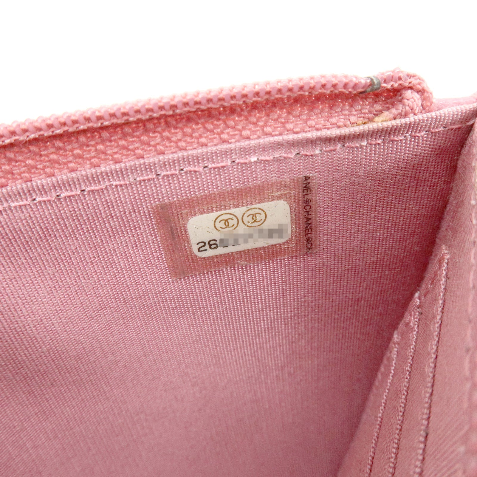 CHANEL COCO Mark Metiers D’Art Caviarskin Fragment Card Case Pink