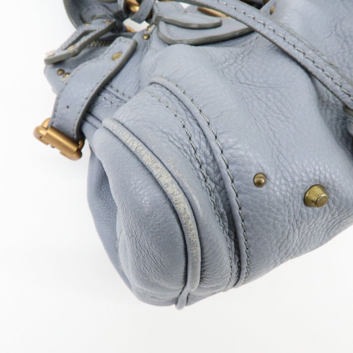 Chloe Paddington Leather Hand Bag Shoulder Bag Boston Bag Gray