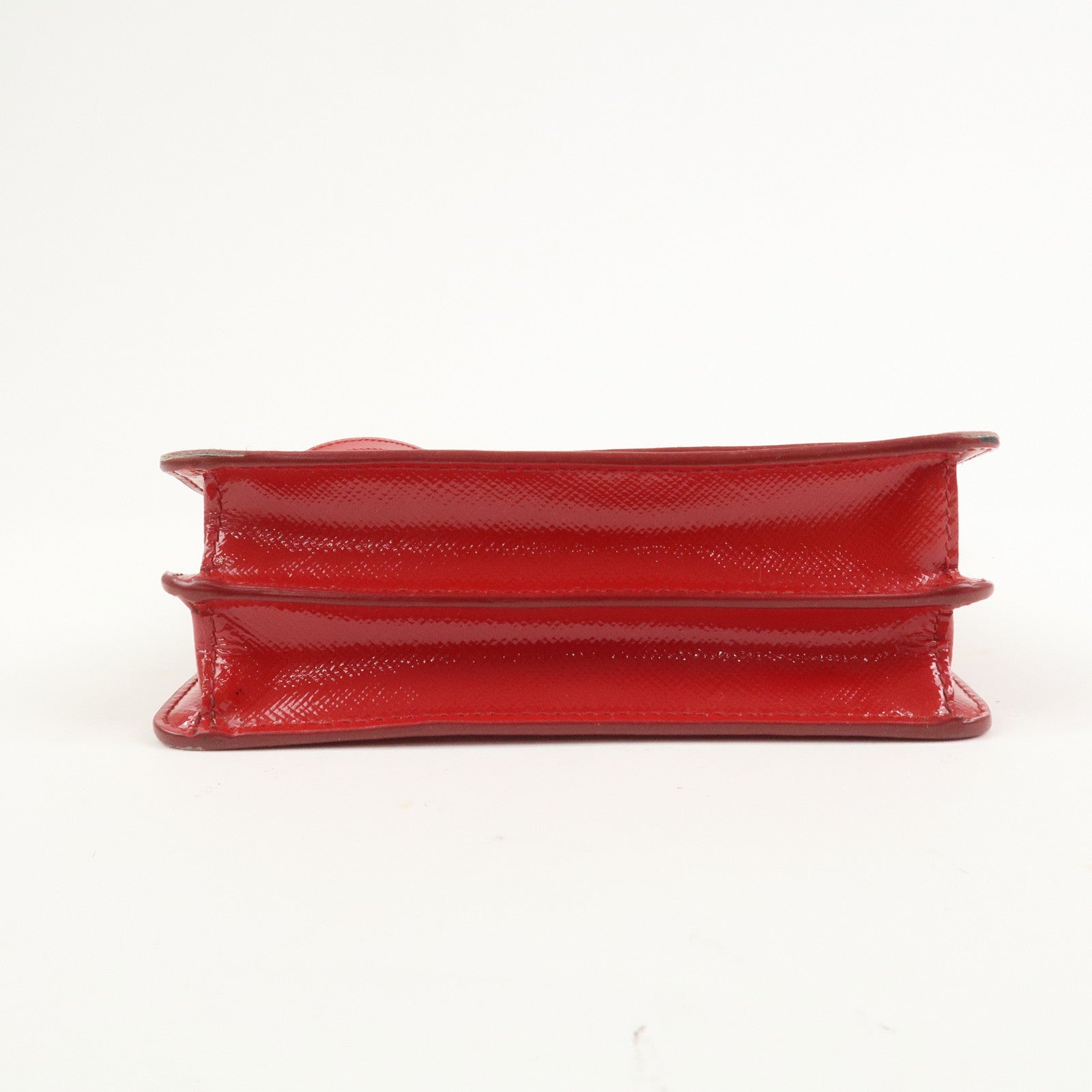 PRADA Saffiano Leather 2Way Mini Shoulder Bag Clutch Bag Red BT1031