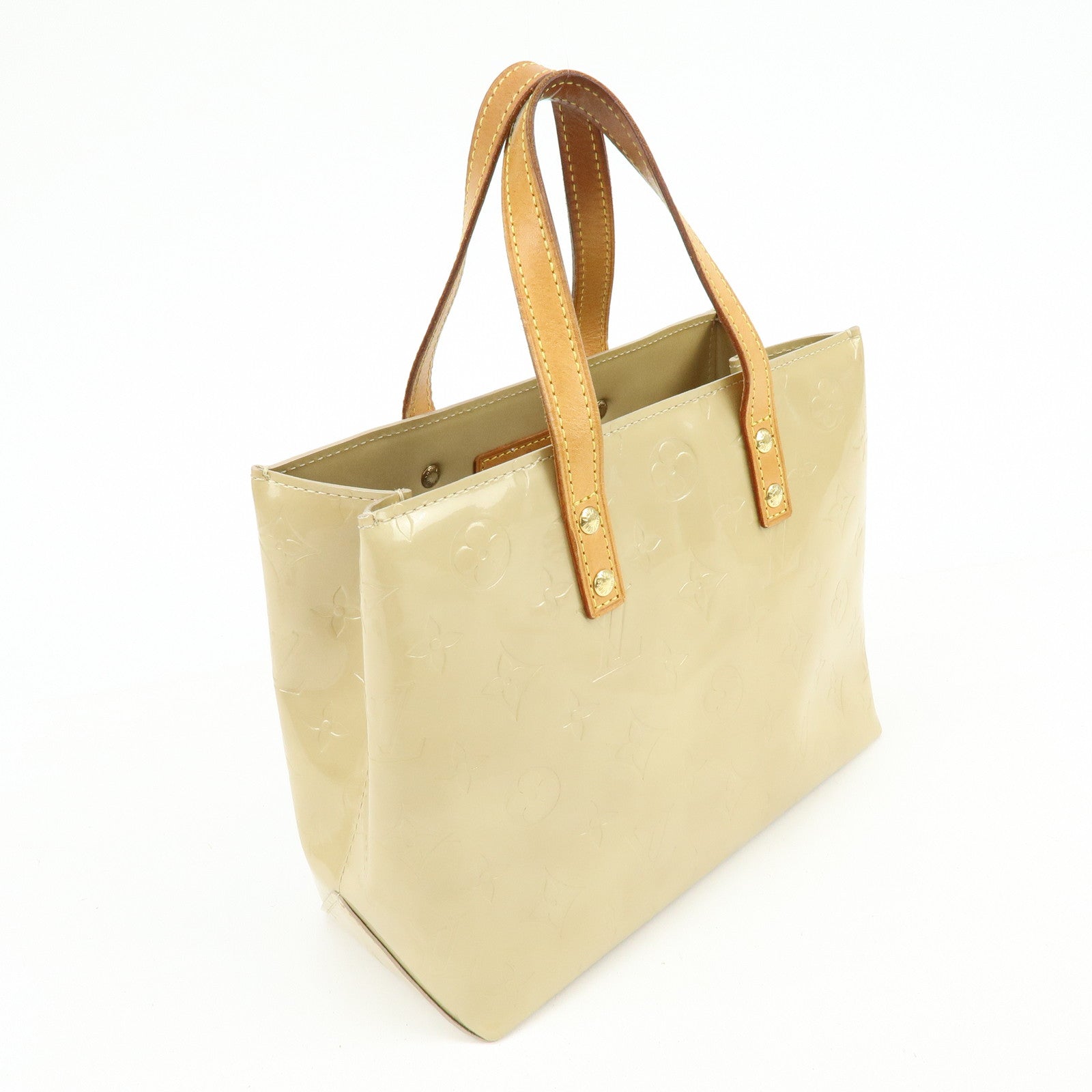 Louis Vuitton Monogram Vernis Reade PM Hand Bag Beige M91144